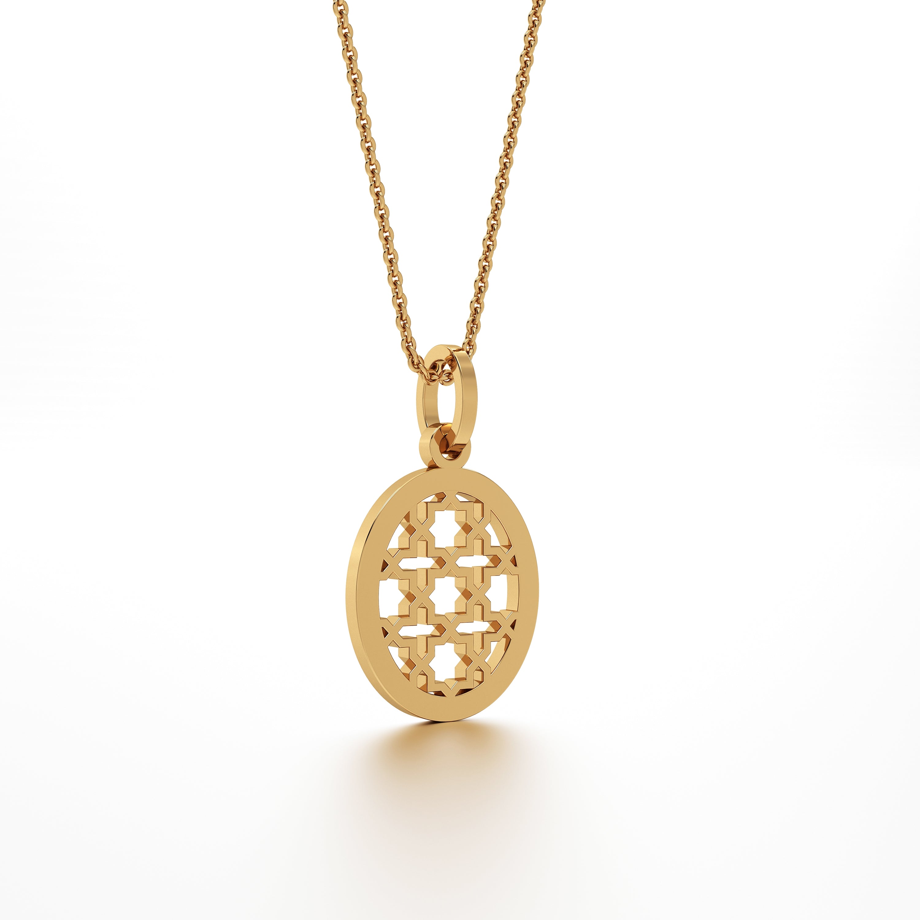 Abeer Oval Filigree Coin Pendant