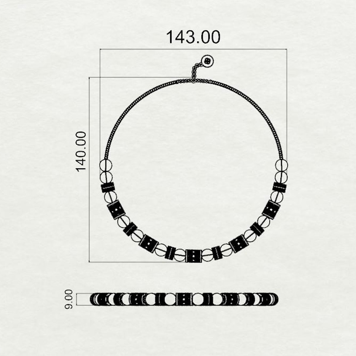 Selina Barrel Bead Necklace Medium