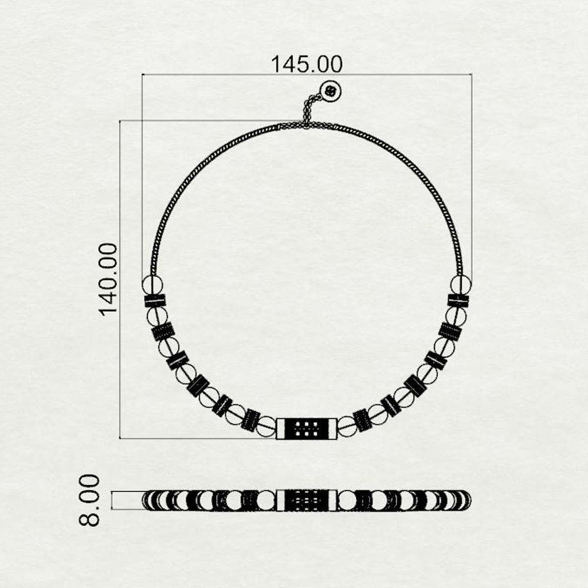 Selina Front Barrel Necklace Medium
