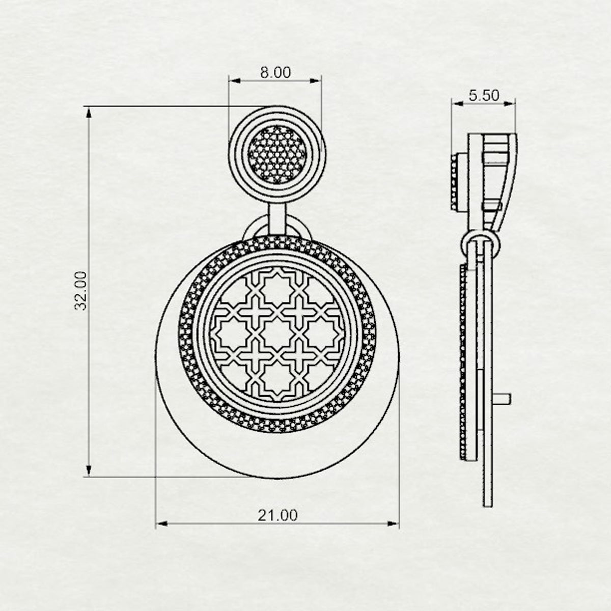Gulsen Round Double Dangler Pendant Medium