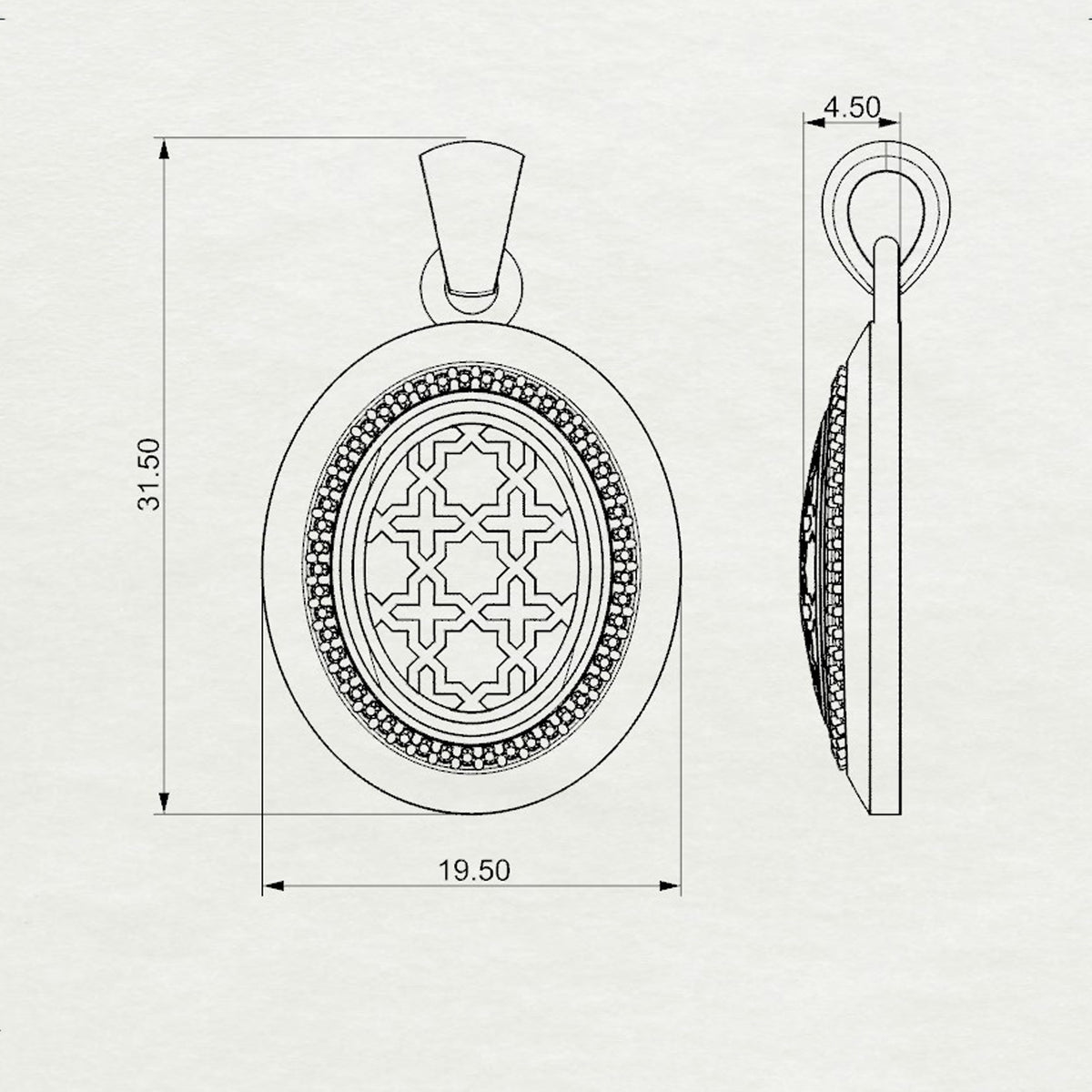 Aynur Oval Pendant with Loop Large