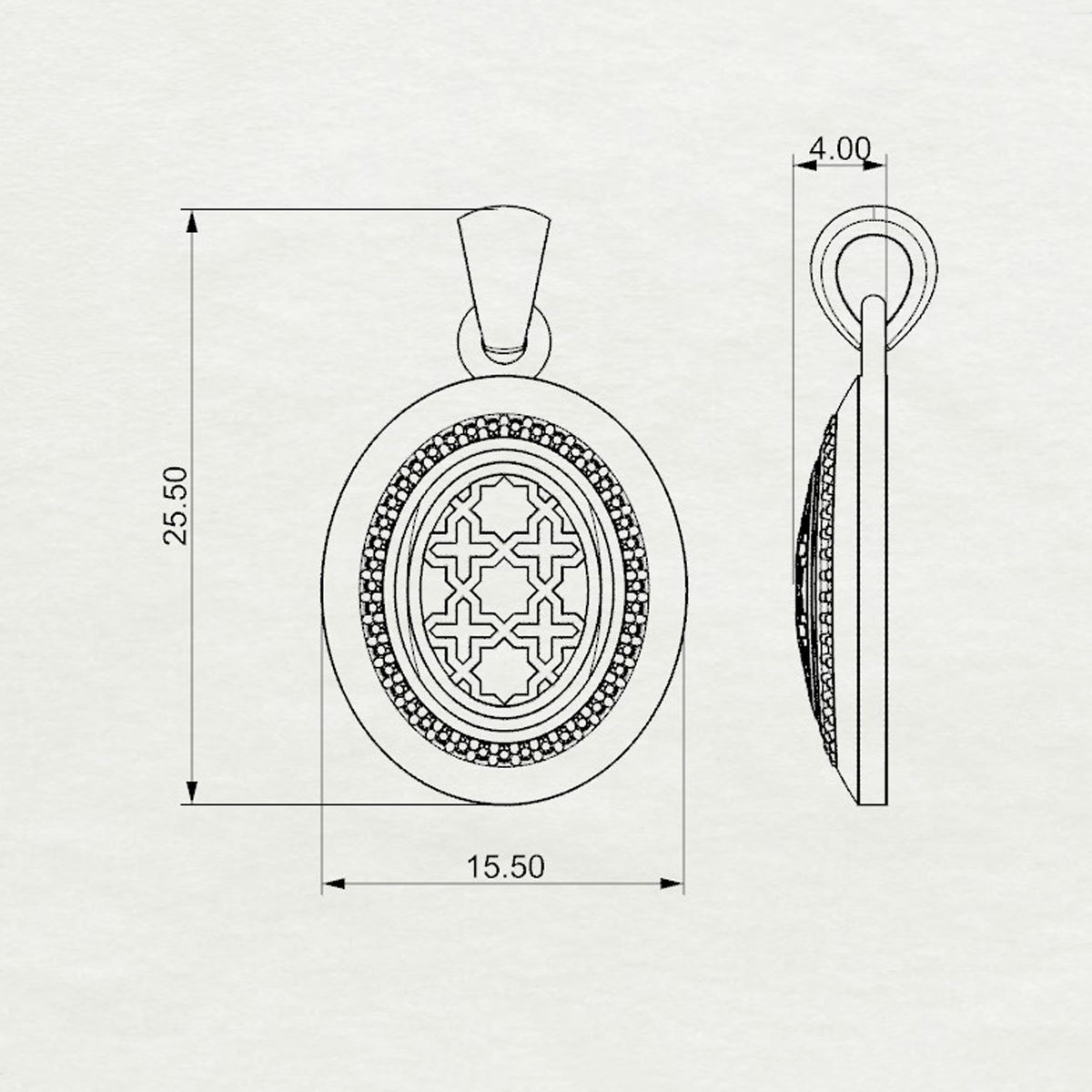 Aynur Oval Pendant with Loop Medium