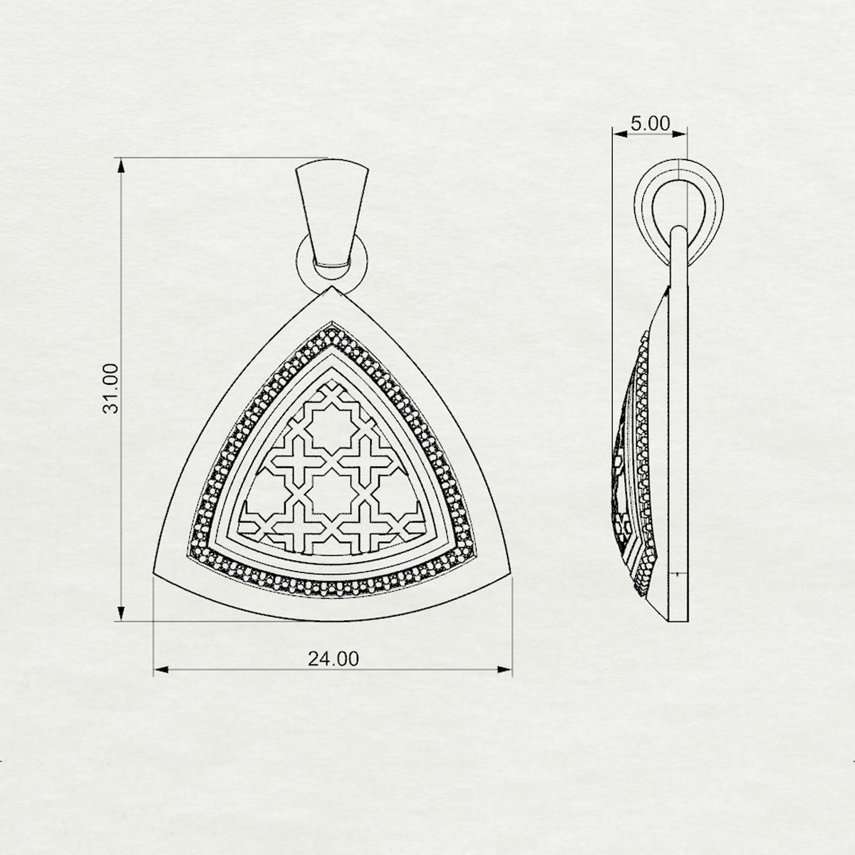 Aynur Trillion Pendant with Loop Large