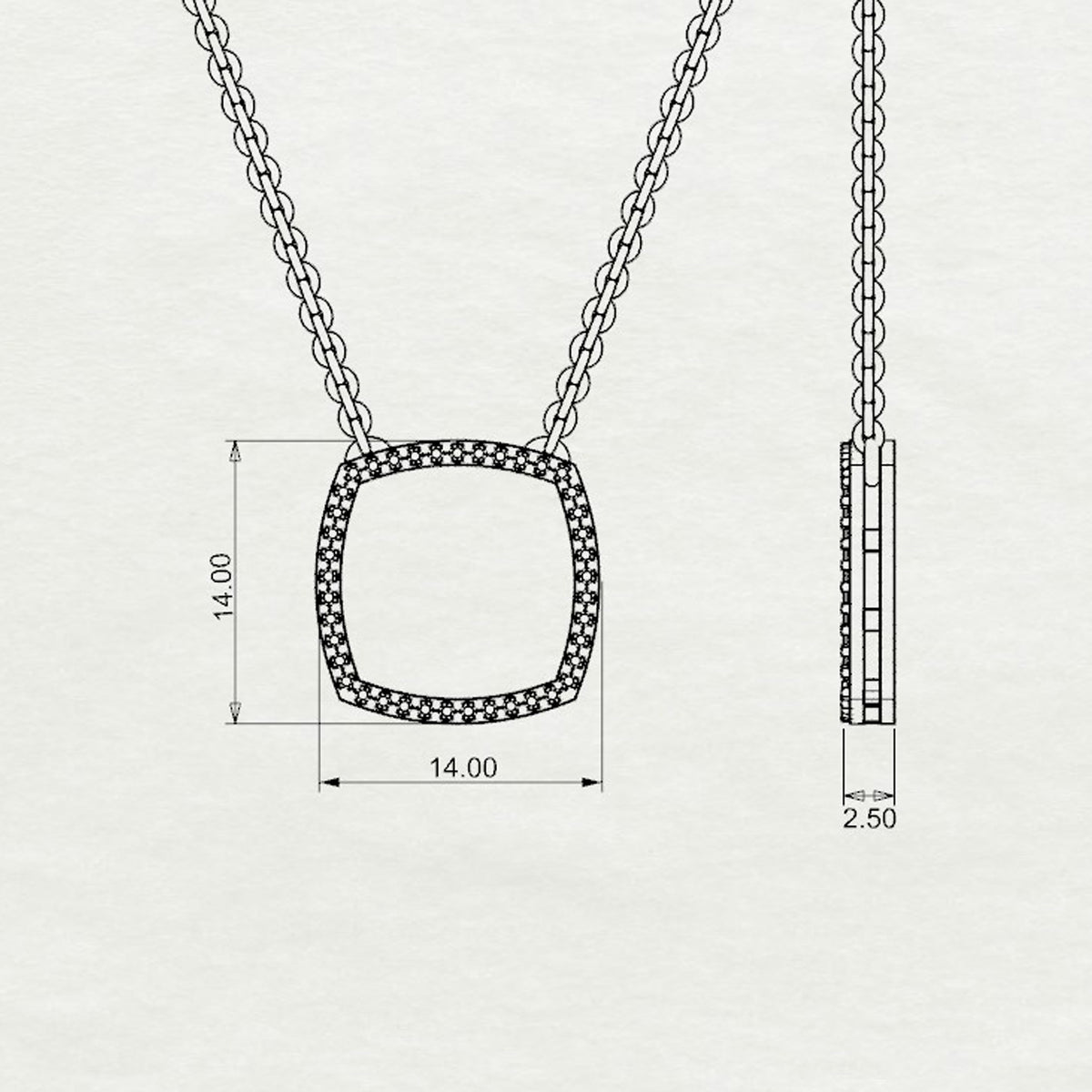Aurm Cushion - 'With Diamond Lining' - Pendant Medium