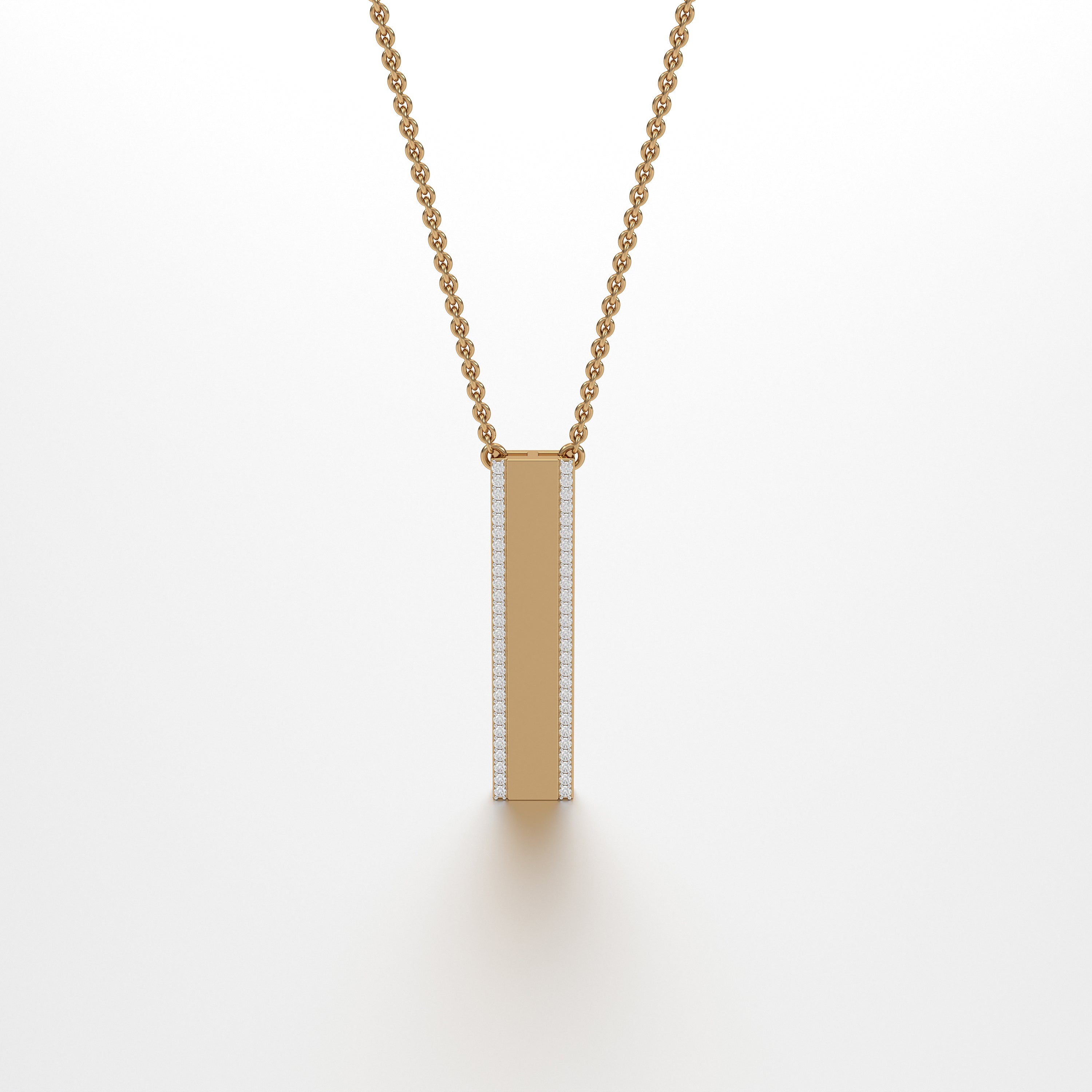 Aurm Vertical Bar - 'With Diamond Lining' - Pendant Large