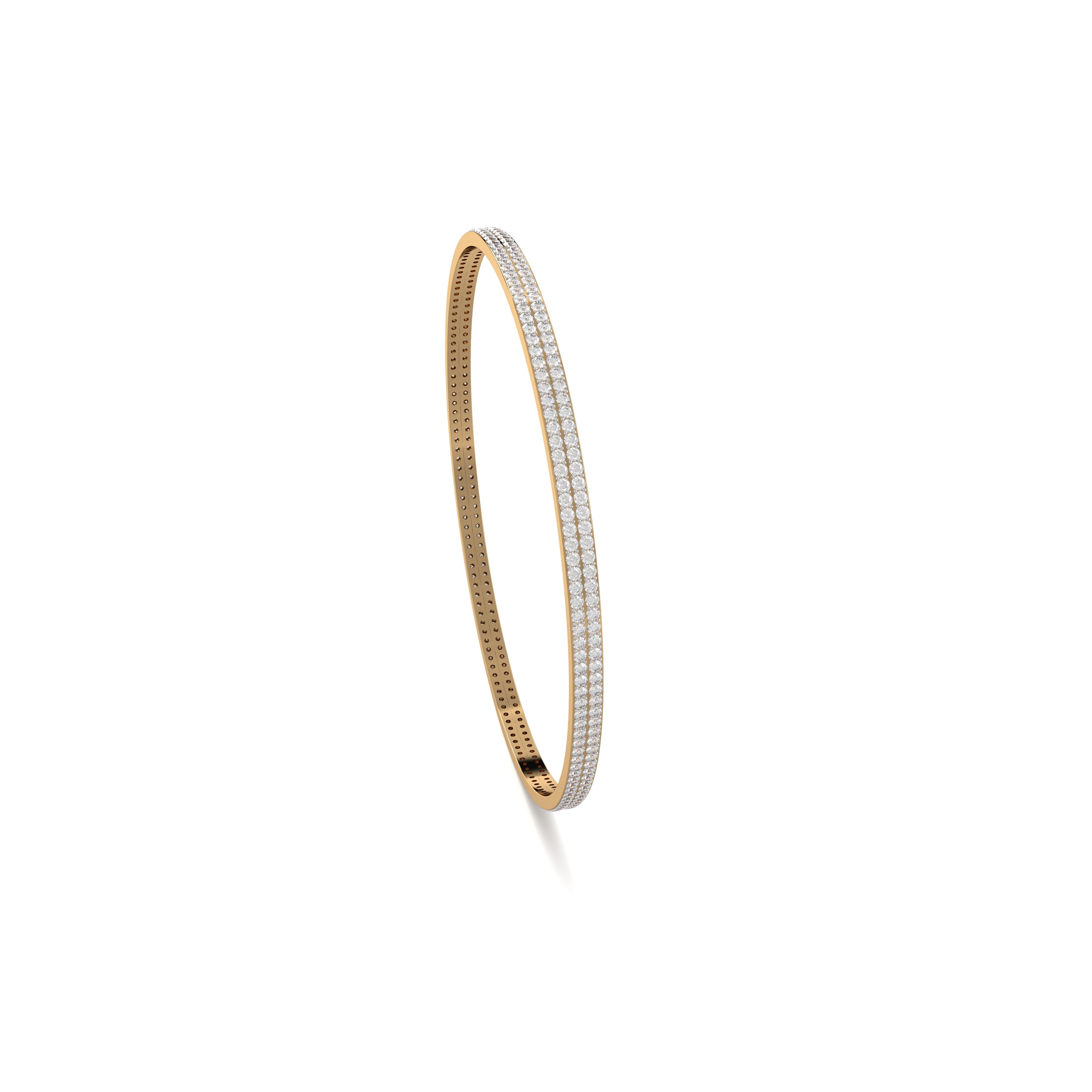 Nora Double Line Diamond Bangle - Medium