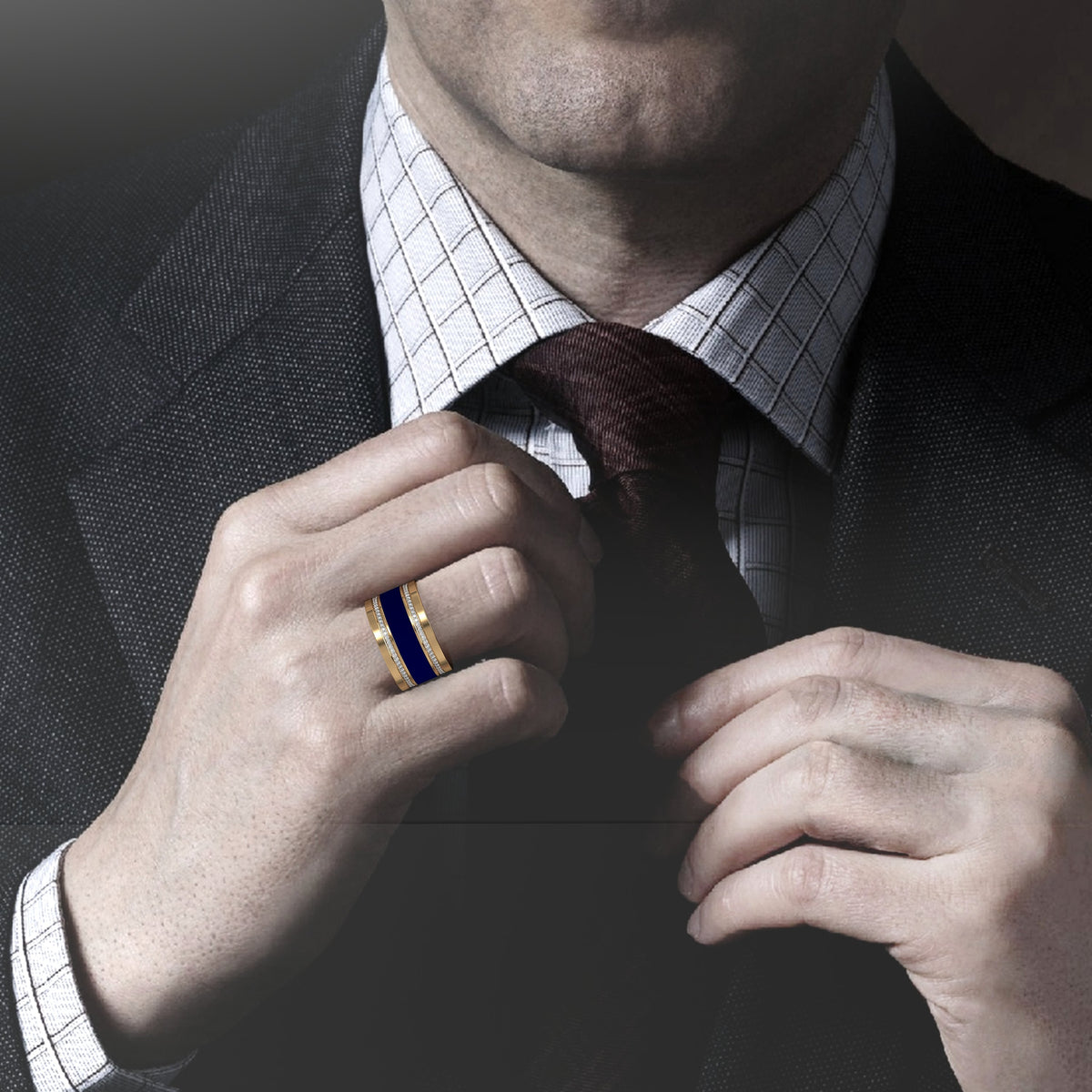 Aariz block double line ring