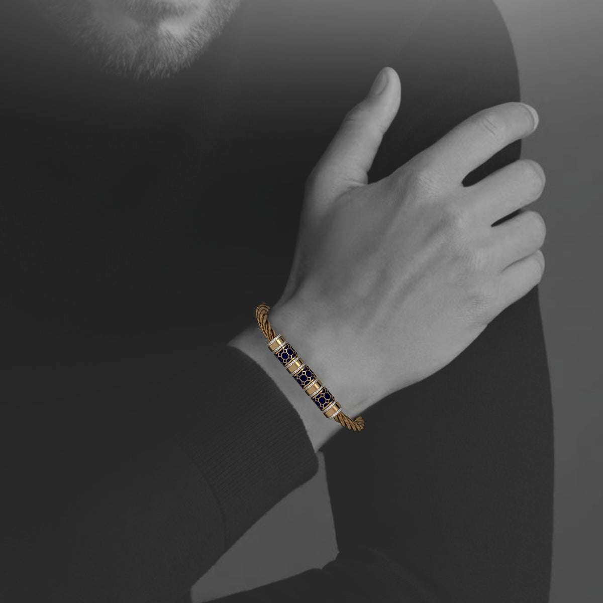 Azeem Triple block bullet chain bracelet