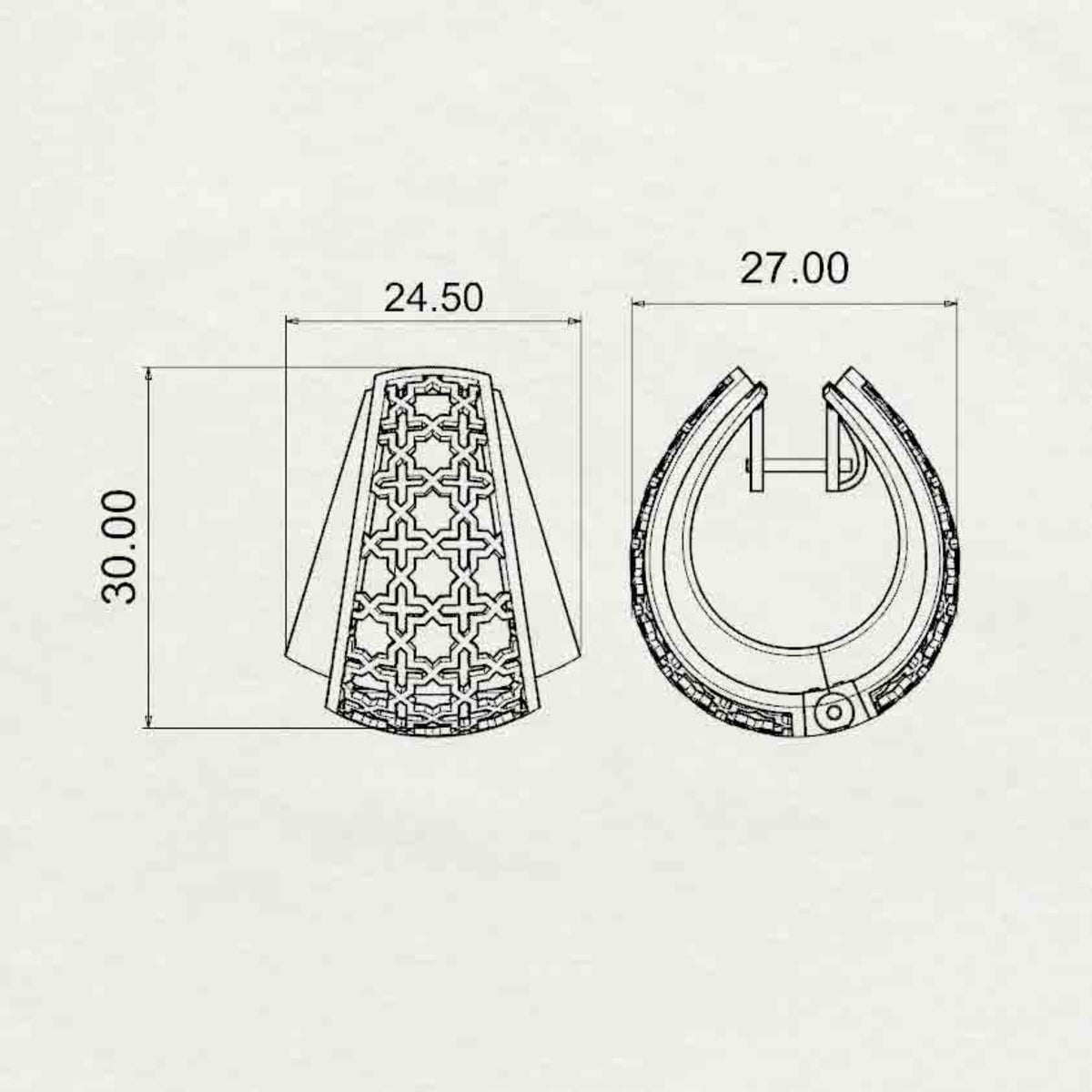 Selina Plain Gold Tapered Hoops - Large