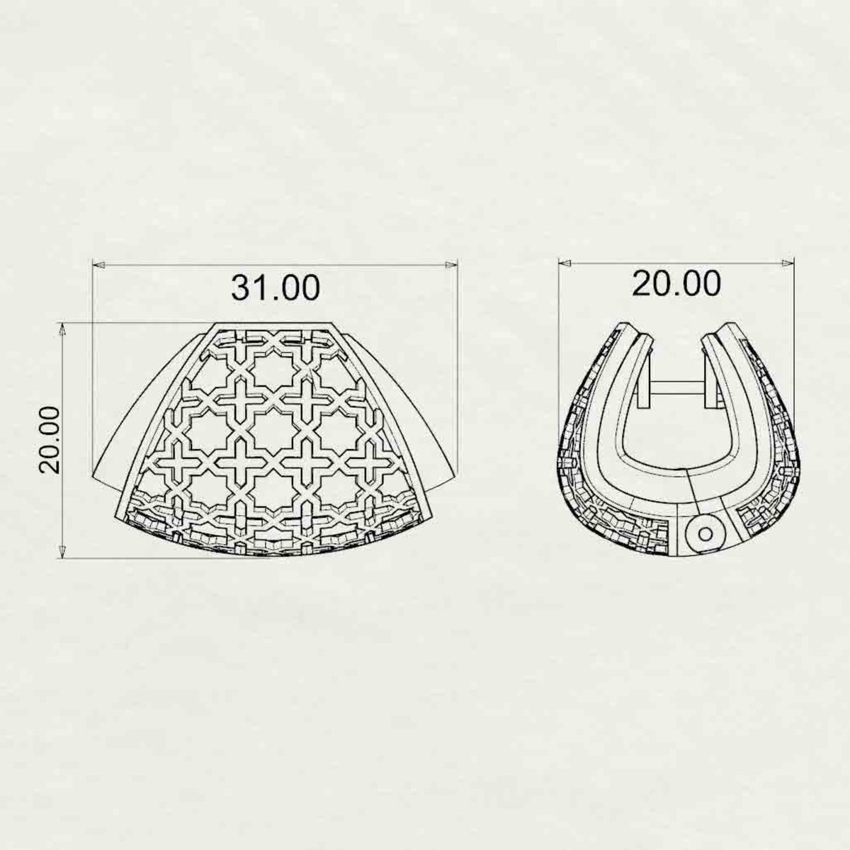 Aayshah Plain Gold Clutchbag Hoops - Medium