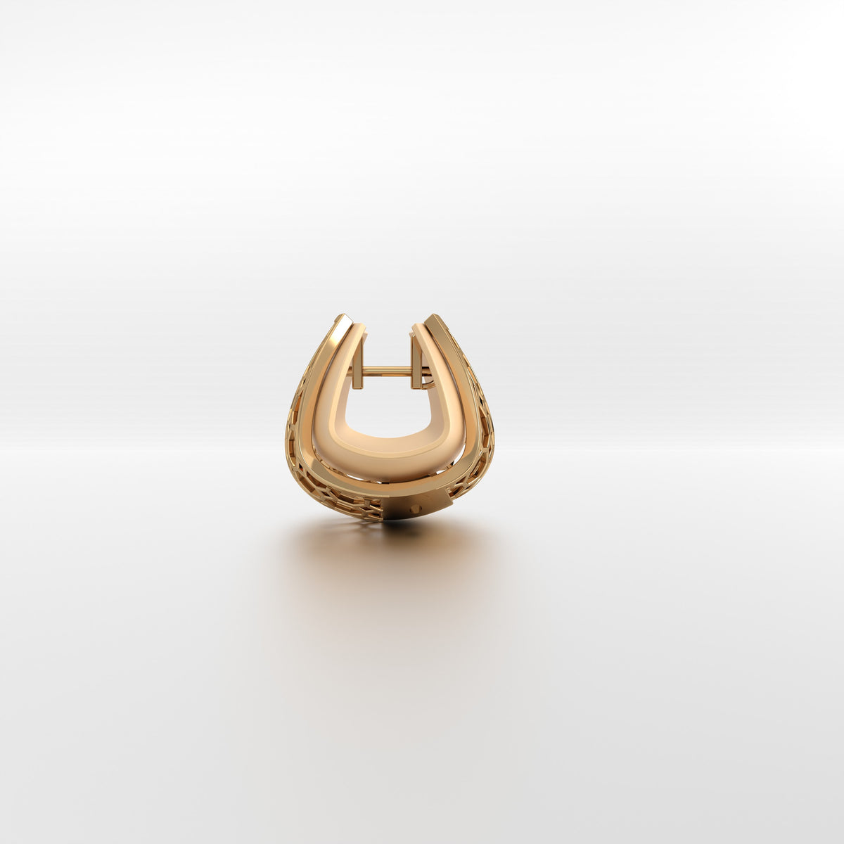 Aayshah Perforated Plain Gold Clutchbag Hoops - Medium