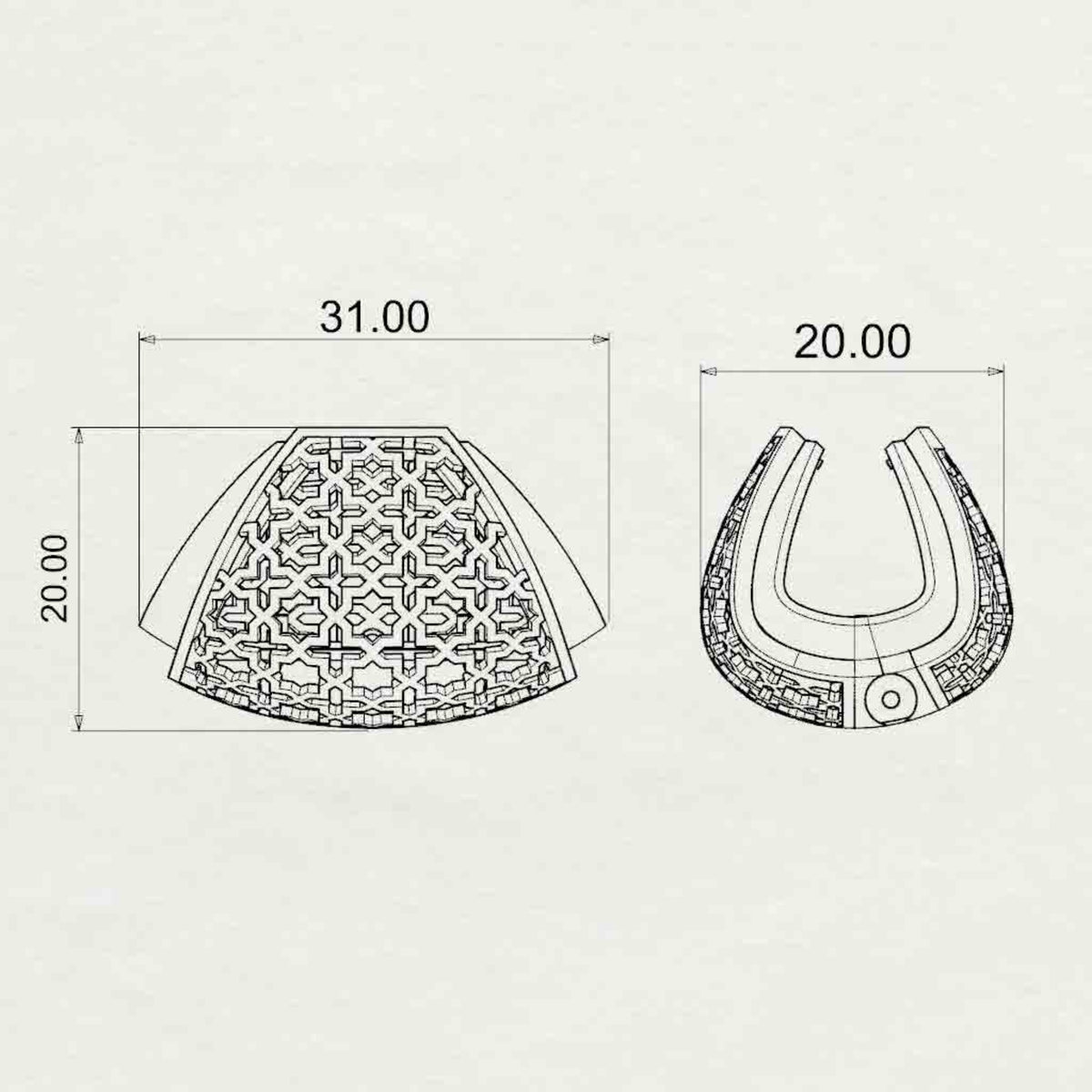 Aayshah Perforated Plain Gold Clutchbag Hoops - Medium