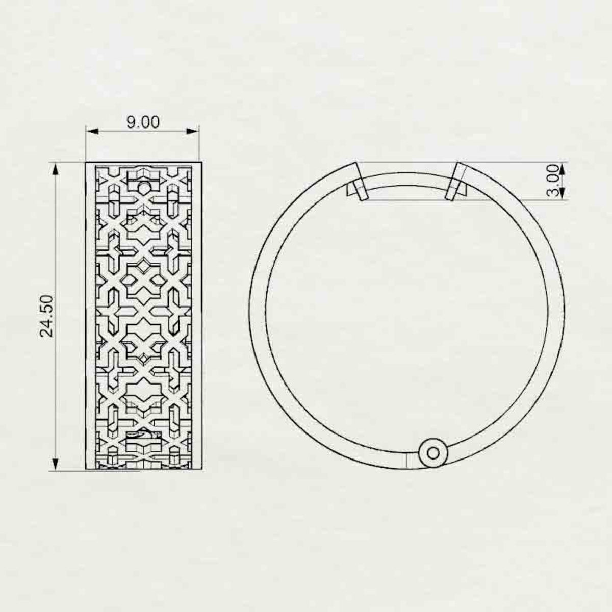 Emira Perforated Plain Gold Hoops - Large