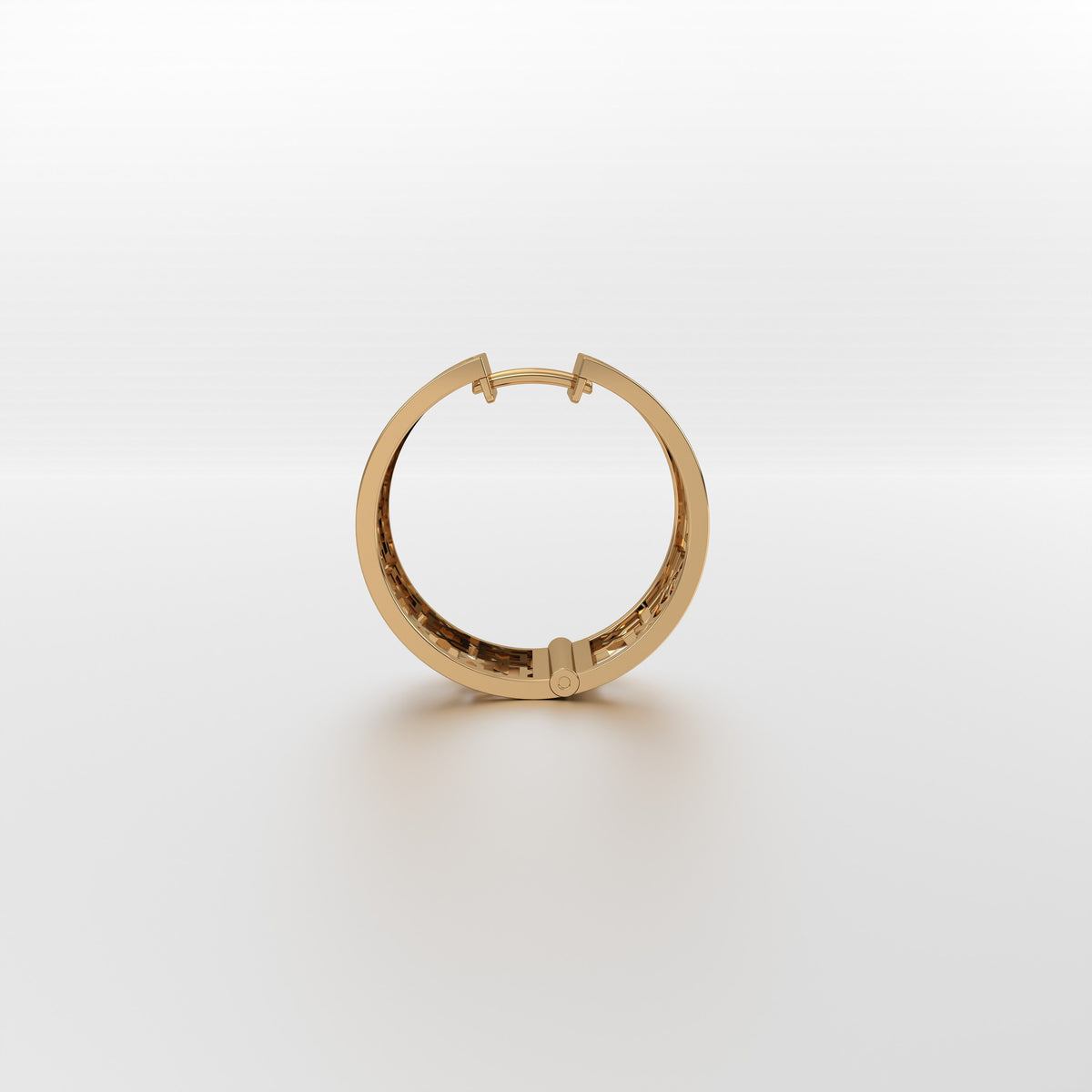 Emira Perforated Plain Gold Hoops - Medium