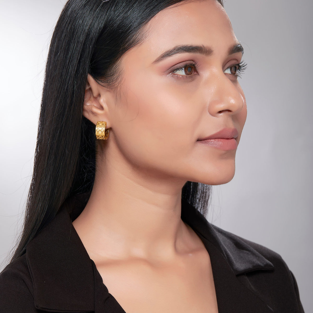 Emira Plain Gold Hoops - Small