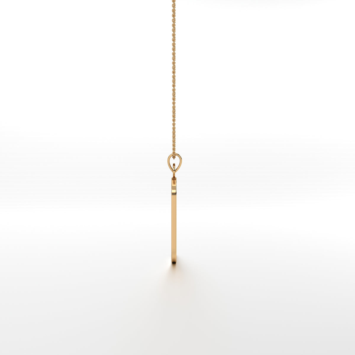 Abhinav Ganesha - Rectangular Gold Pendant with Diamond Detailing