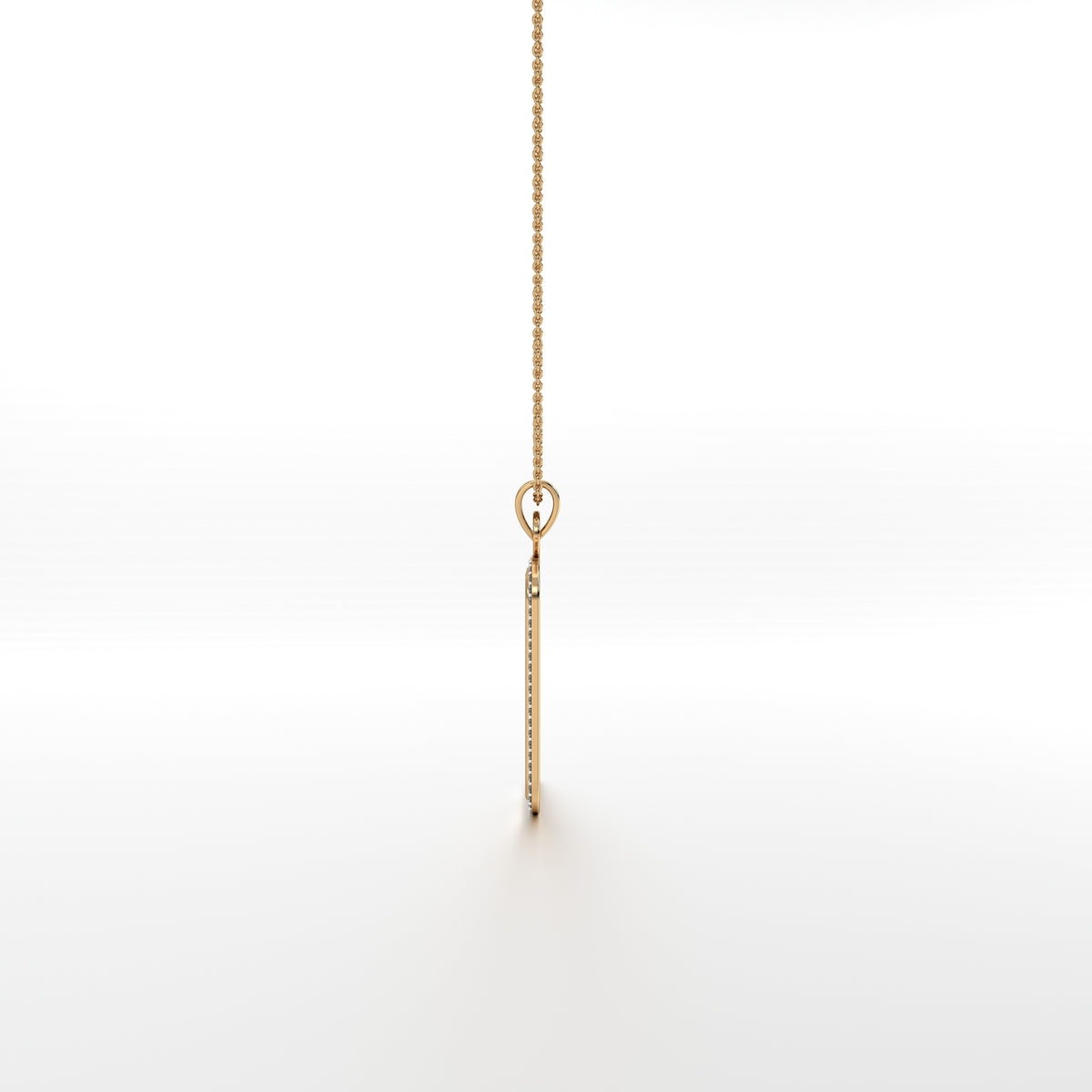 Padma Ganesha - Square Gold Pendant with Diamond Border