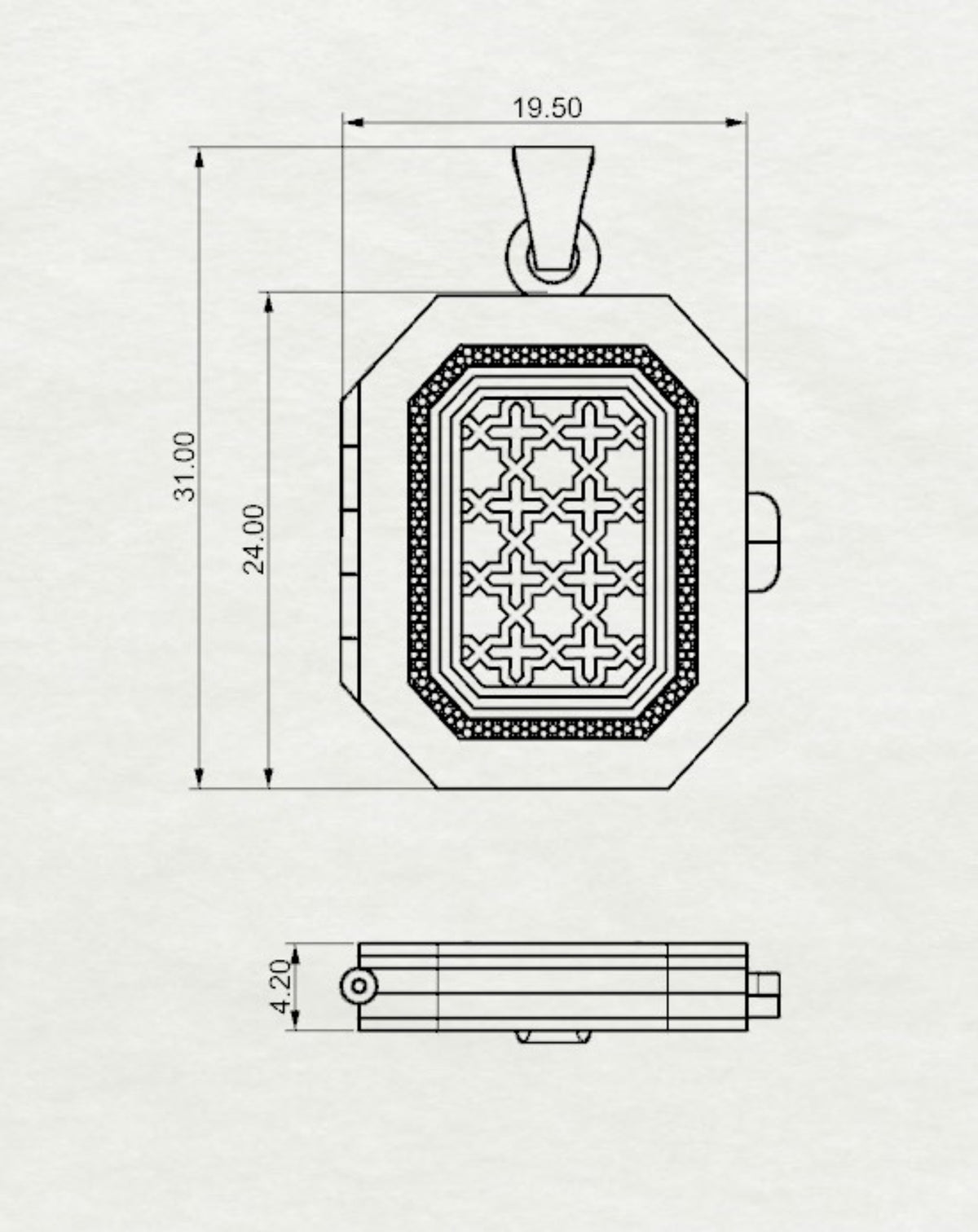 Mehr Locket - Emerald Cut Medium