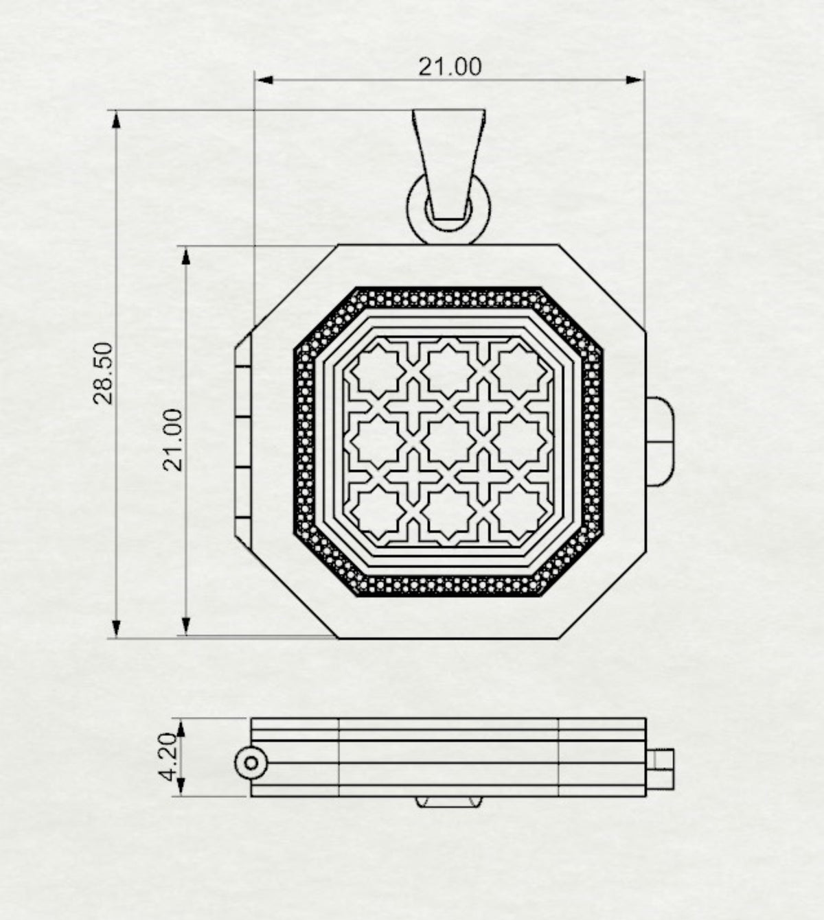 Mehr Locket - Emerald Cut Square