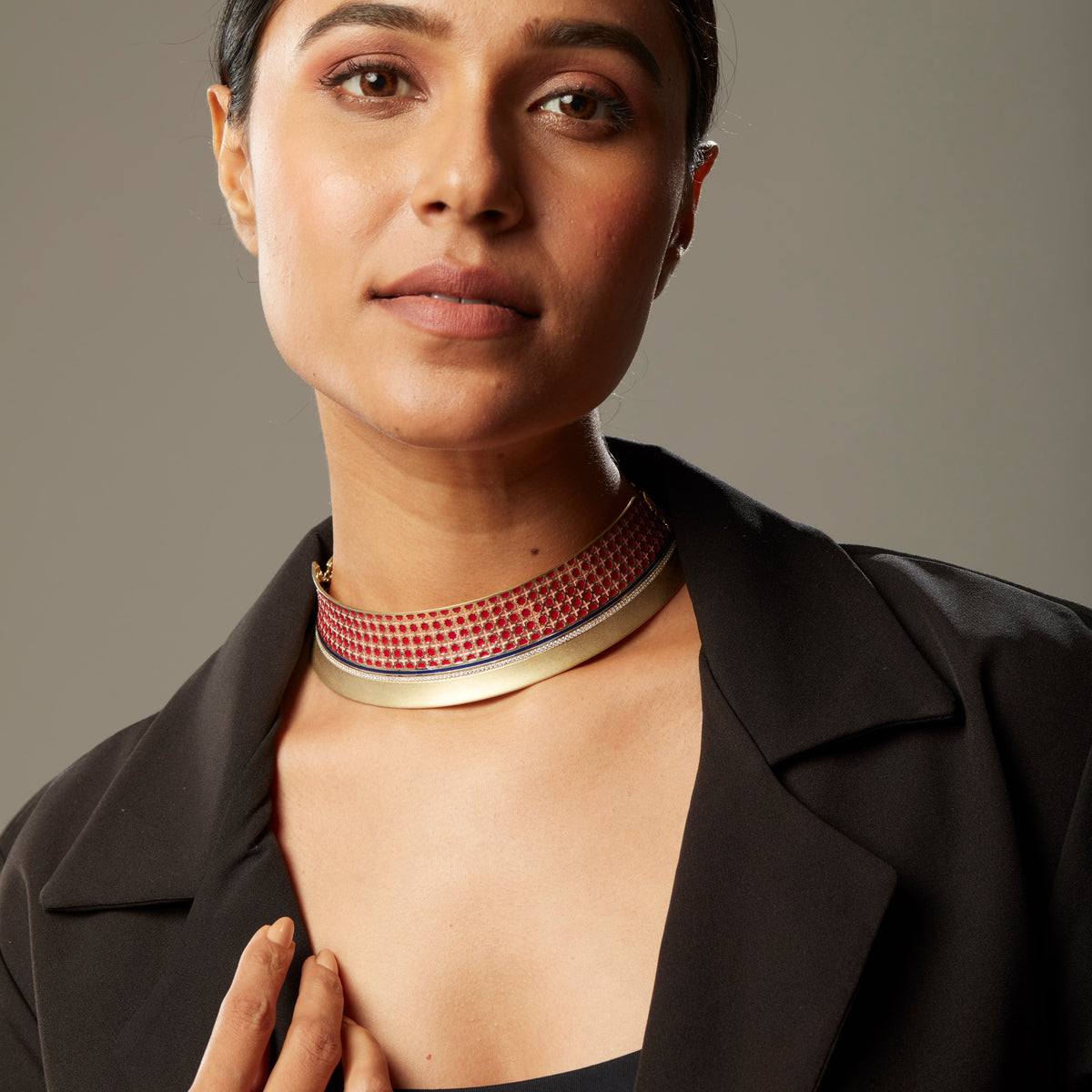 Naaz Broad Collar Necklace Medium