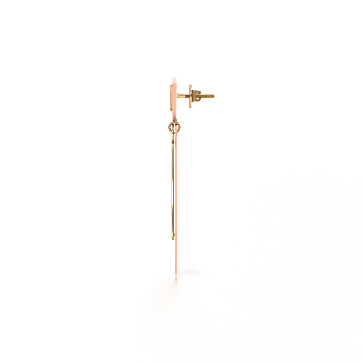 Gulsen - Plain Gold Trillion Double Danglers - Large