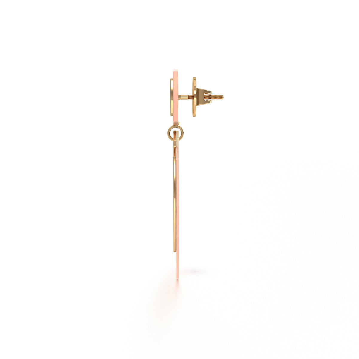 Gulsen - Plain Gold Cushion Double Danglers - medium