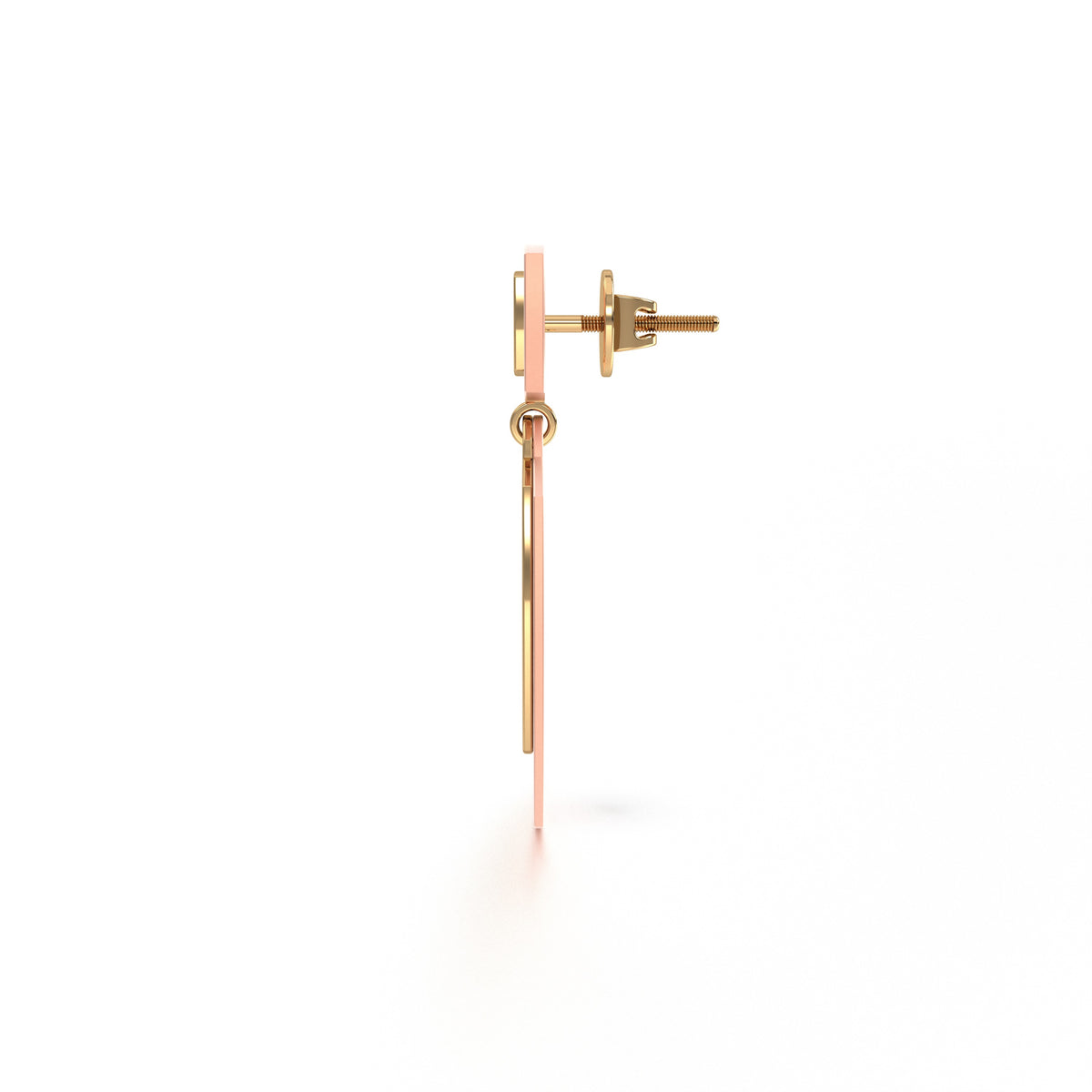 Gulsen - Plain Gold Cushion Double Danglers - small