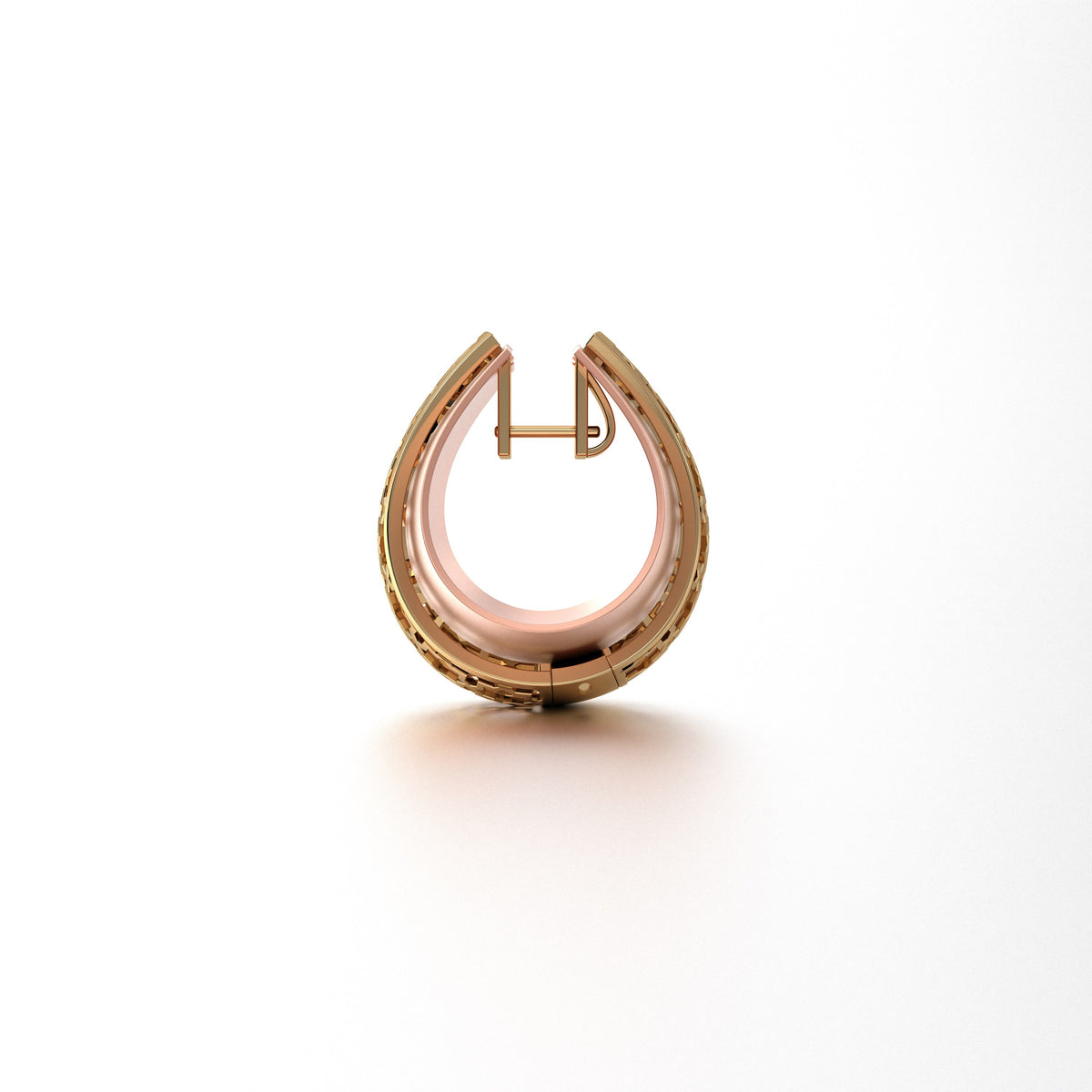 Selina Plain Gold Tapered Hoops - Large
