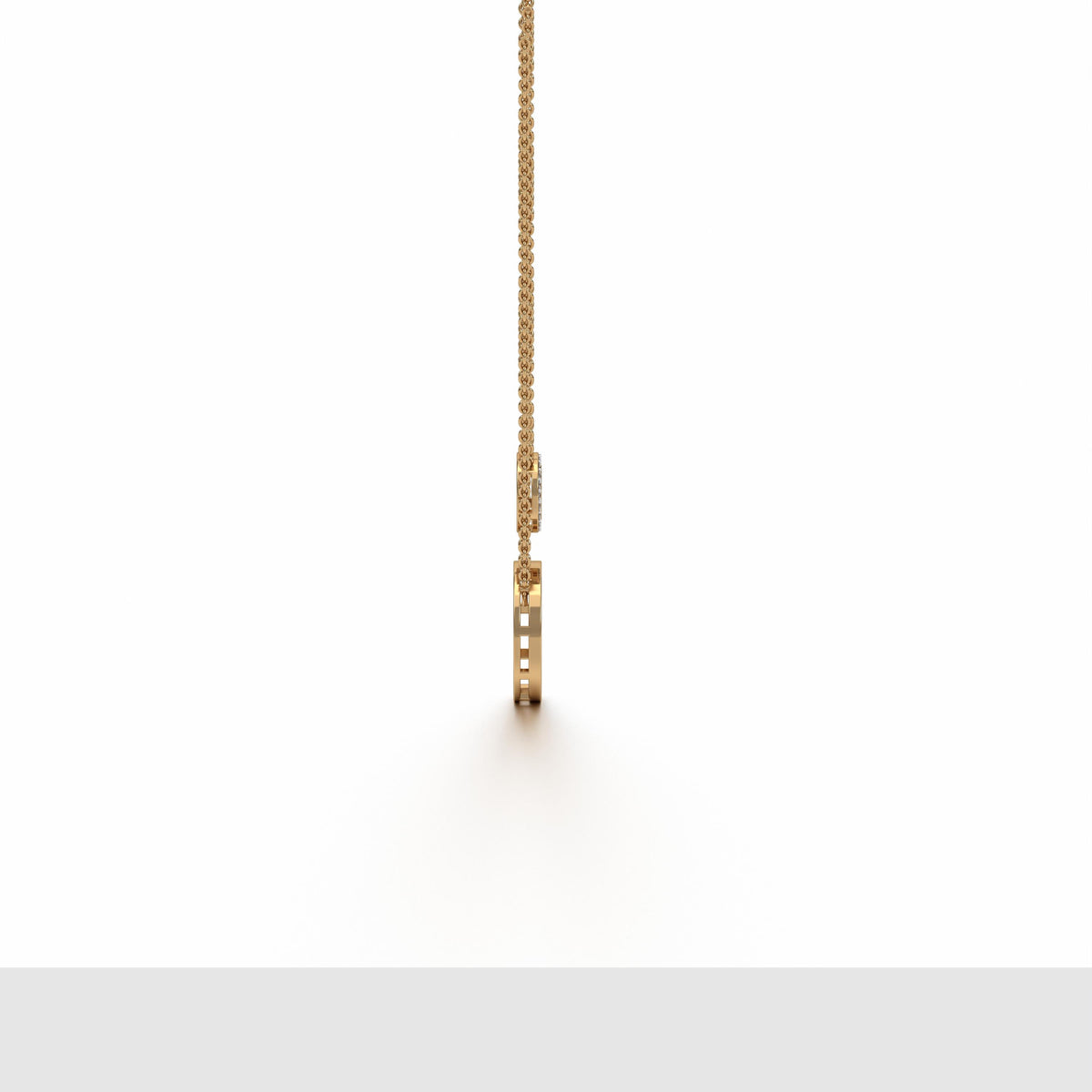 Omaira Double Chain Round Pendant Small