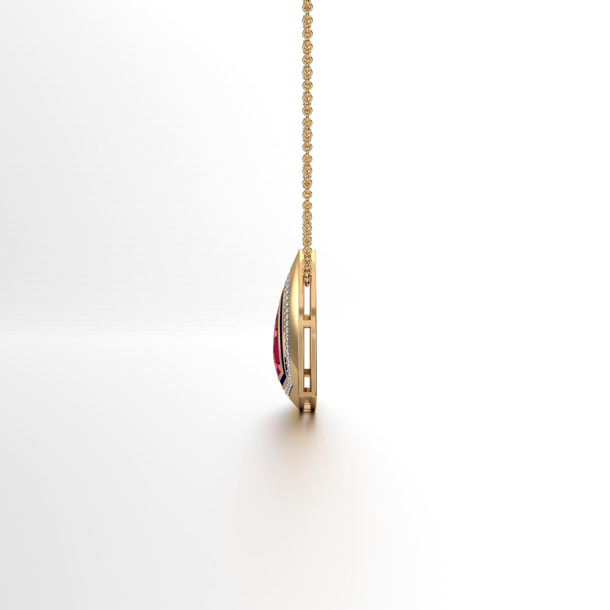 Aynur Trillion Pendant with Attached Chain Large