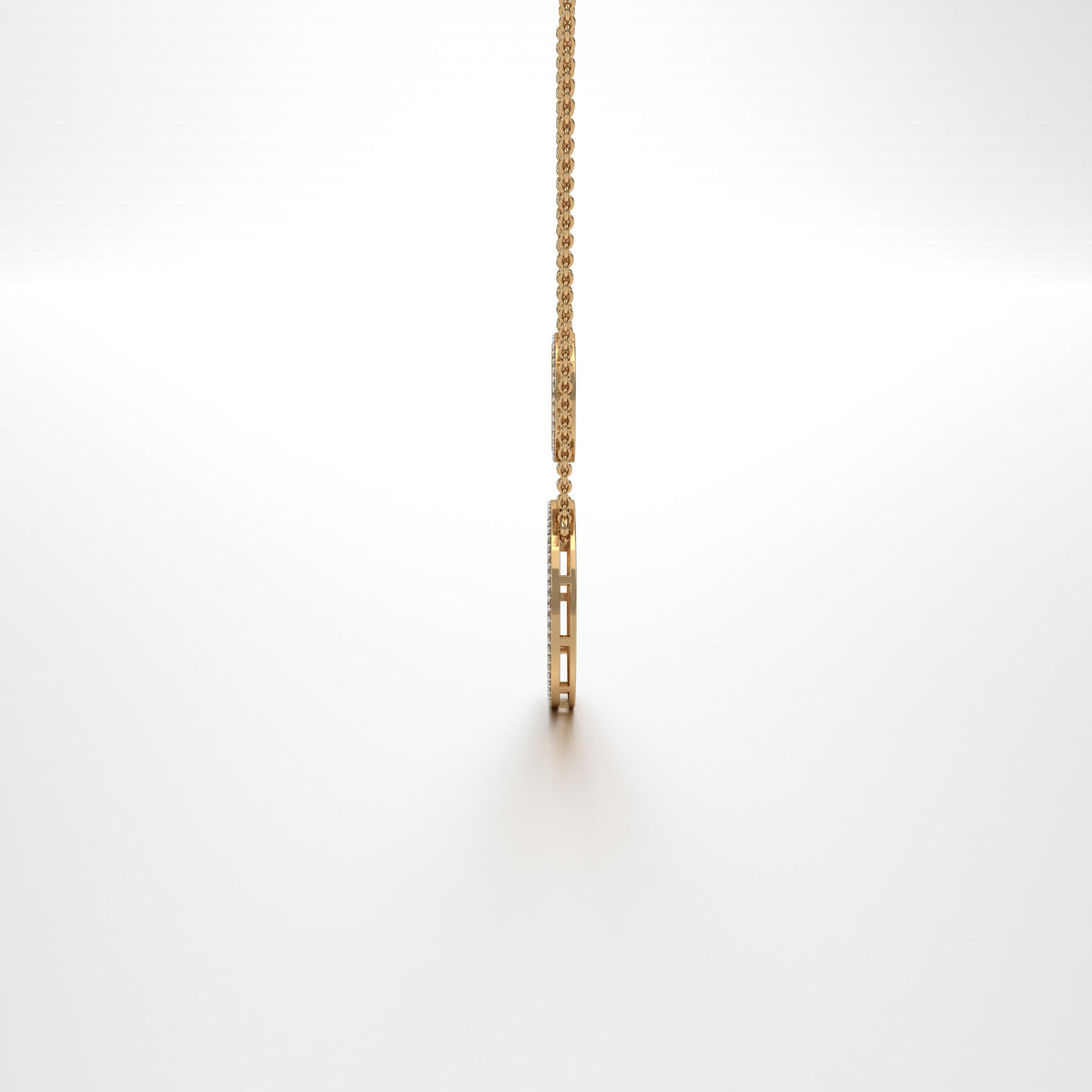 Omaira Double Chain Round Pendant Medium