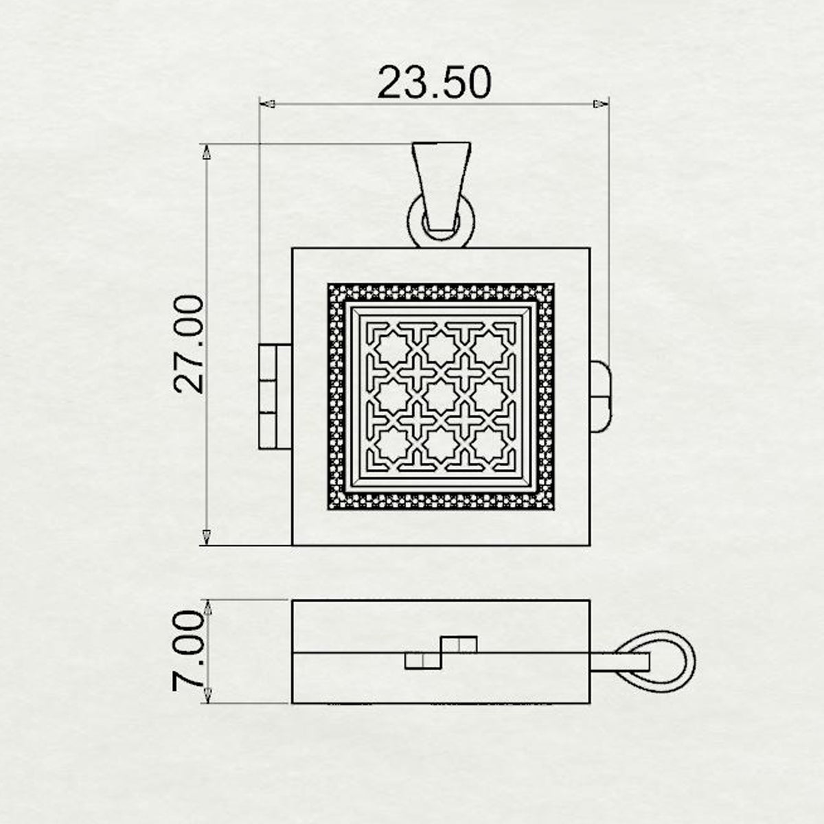 Aayat Square Taawiz with Diamond Outline Medium