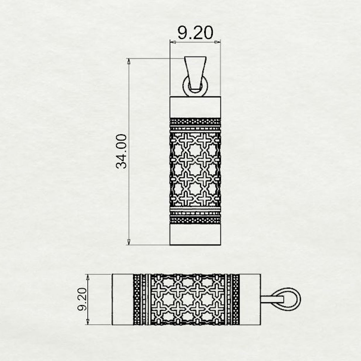 Aayat Barrel Taawiz with Diamond Outline Medium