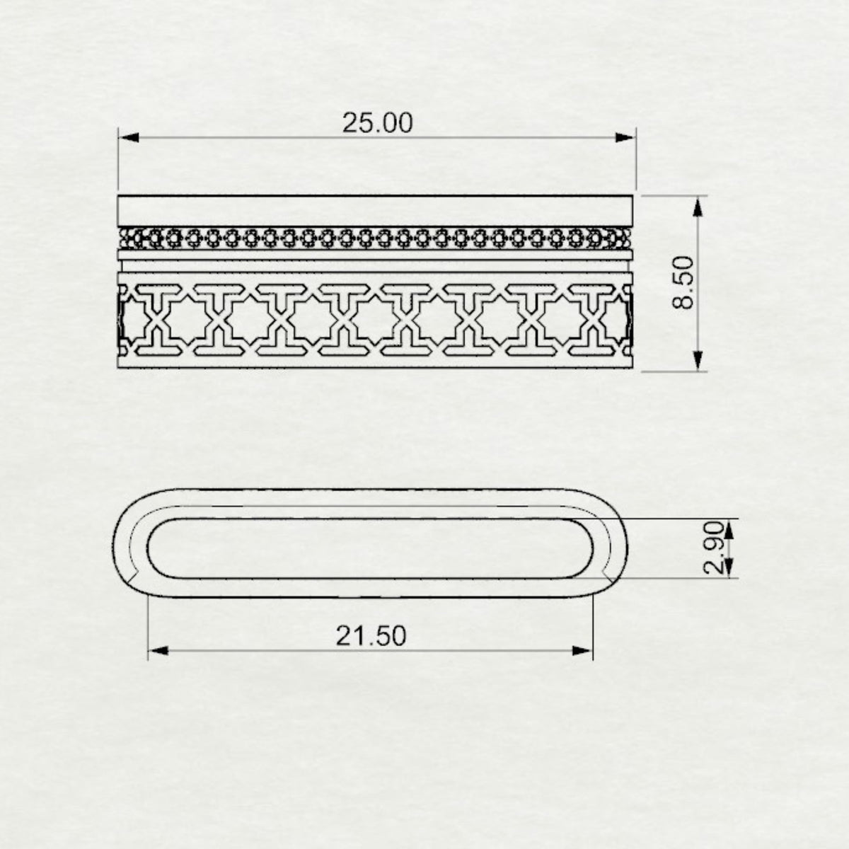 Emira watch band with single line diamond medium