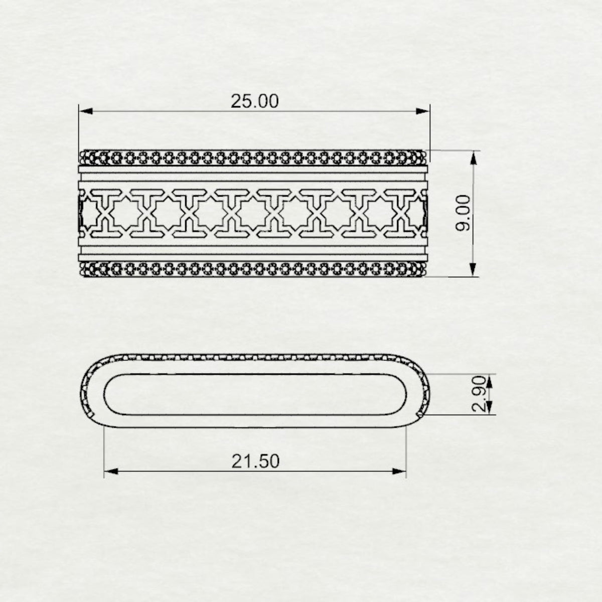 Emira watch band with double line diamond Medium