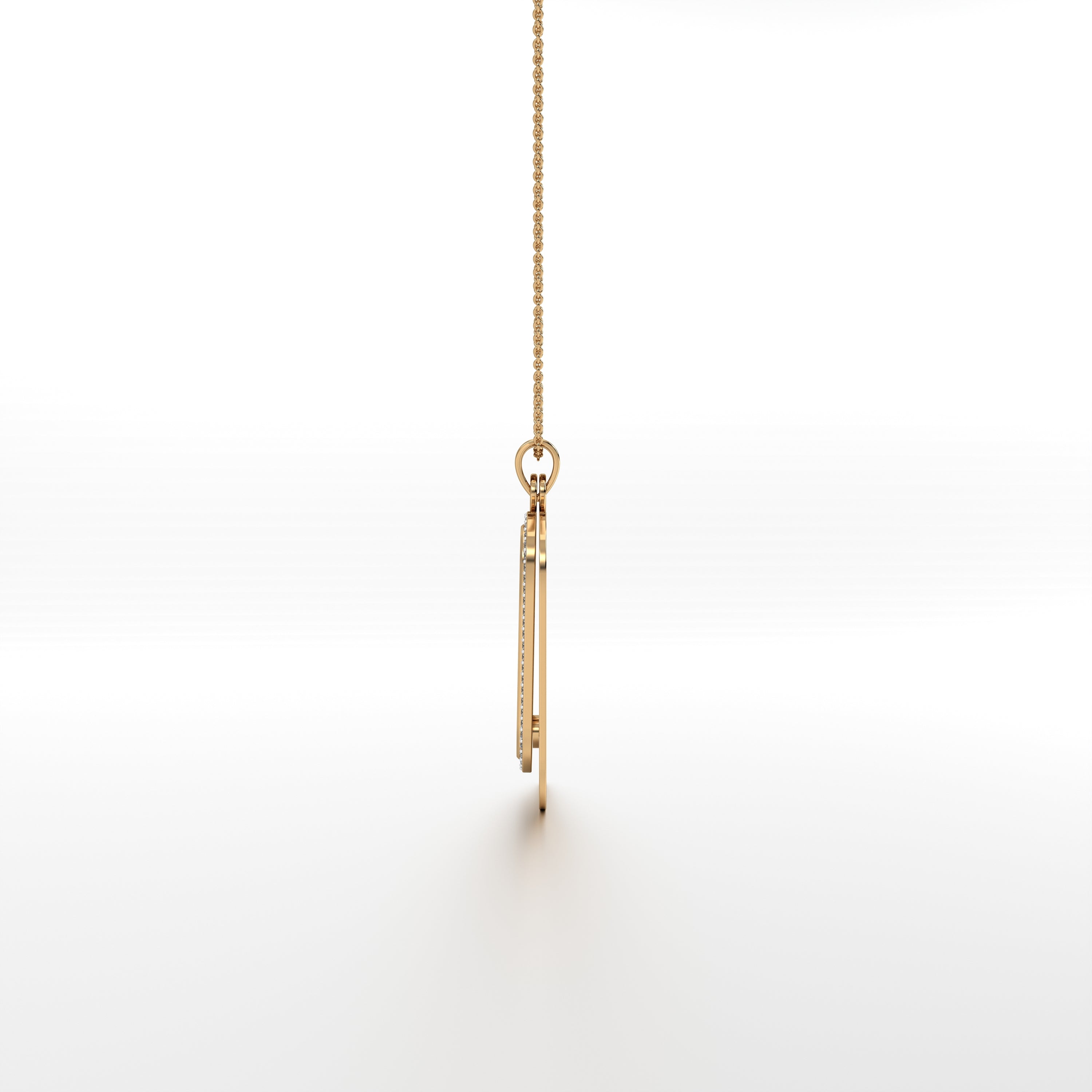 Abhinav Ganesha - Rectangular Gold Double Pendant with Diamond