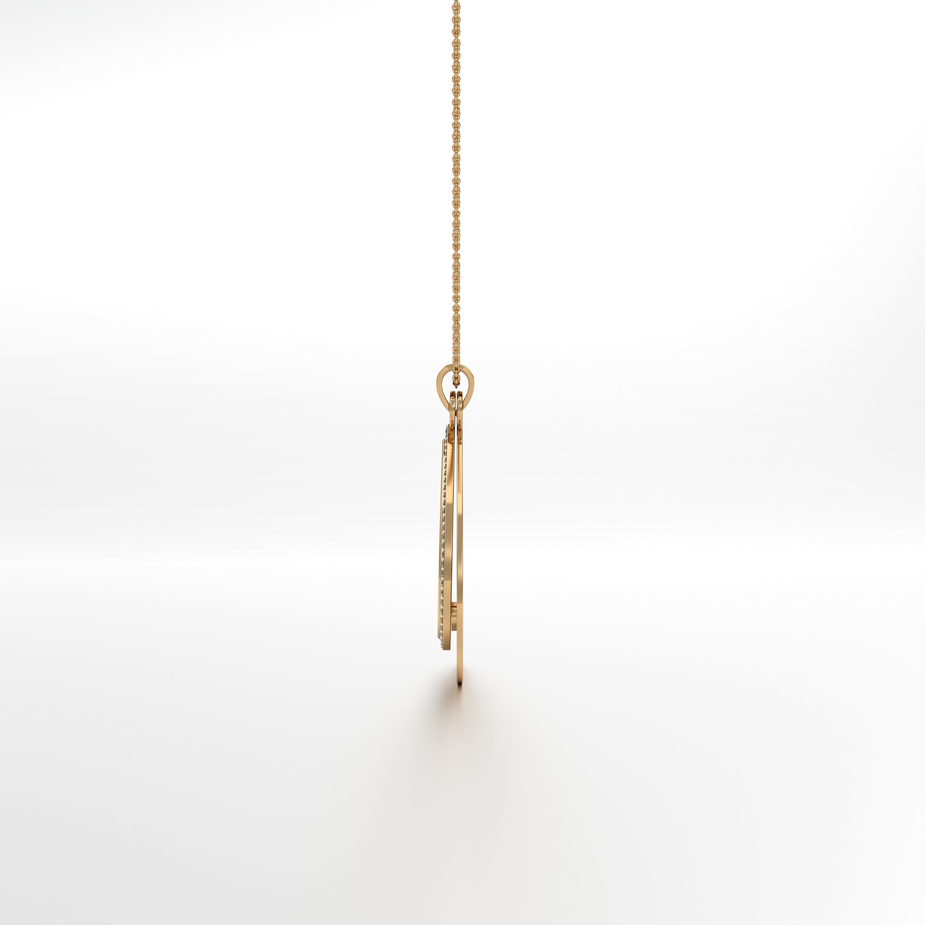 Parna Ganesha - Leaf Gold Double Pendant with Diamond