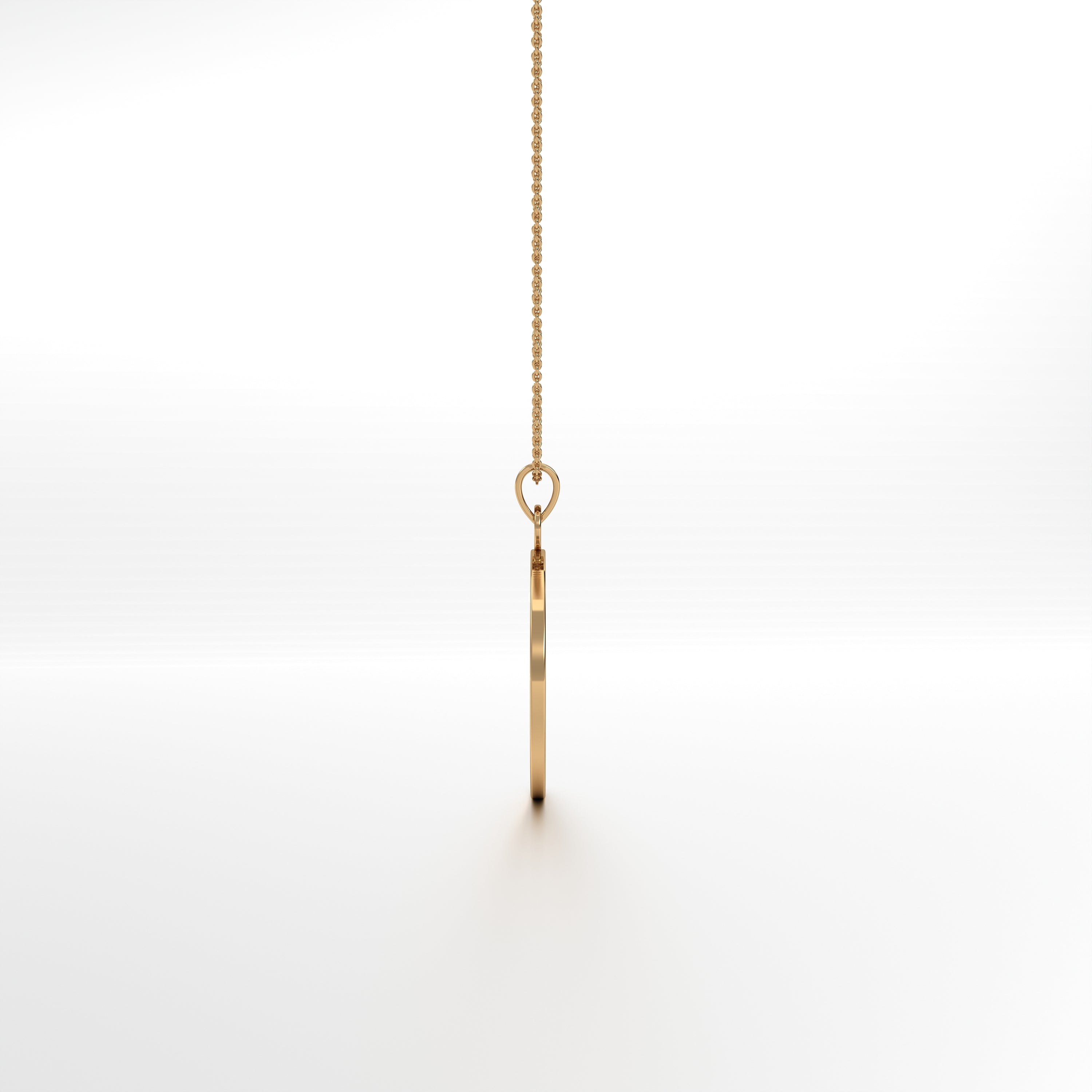 Padma Ganesha - Round Gold Pendant with Diamond Detailing