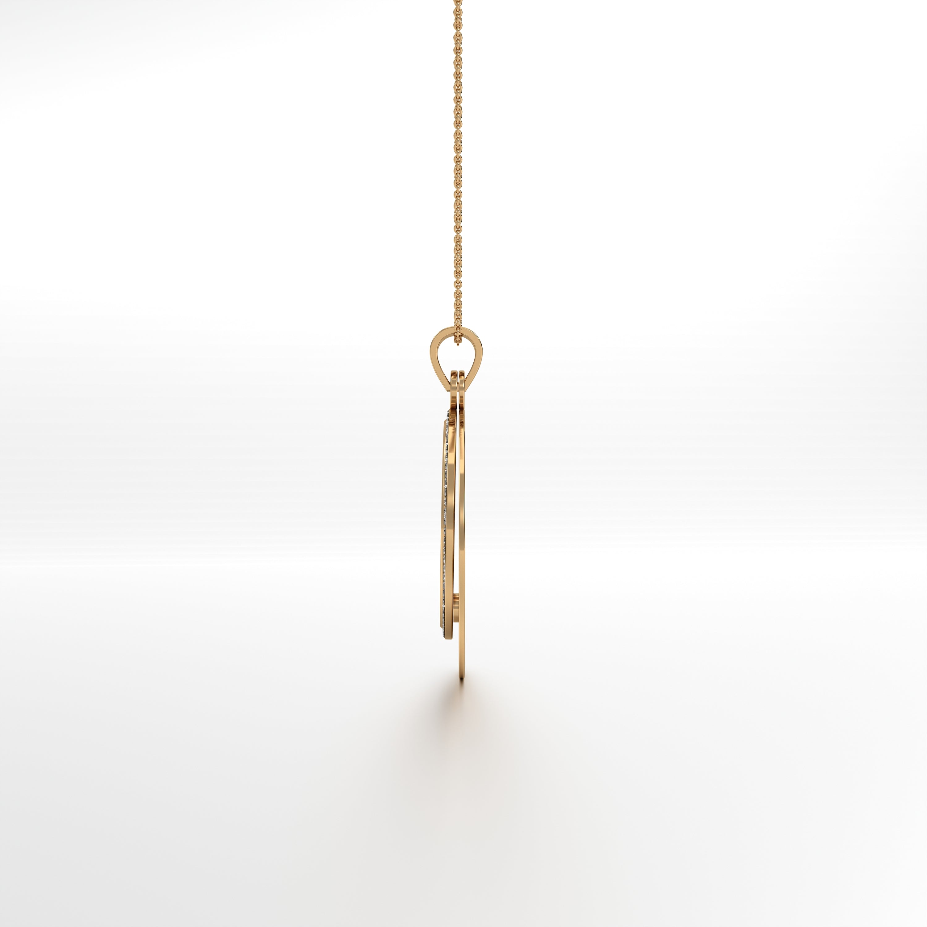 Padma Ganesha - Round Gold Double Pendant with Diamond