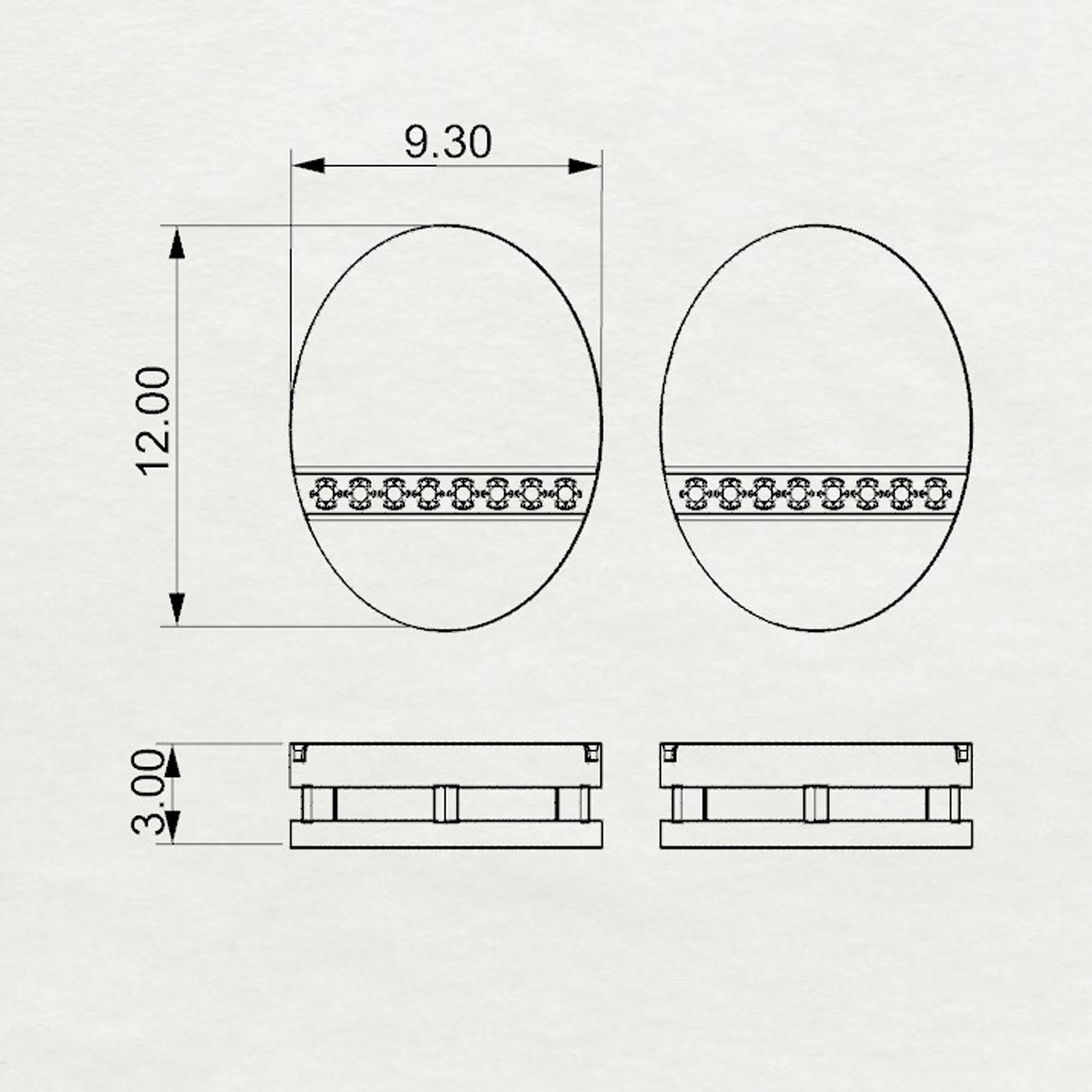 Aurm Oval - 'Set the bar' - Studs Medium