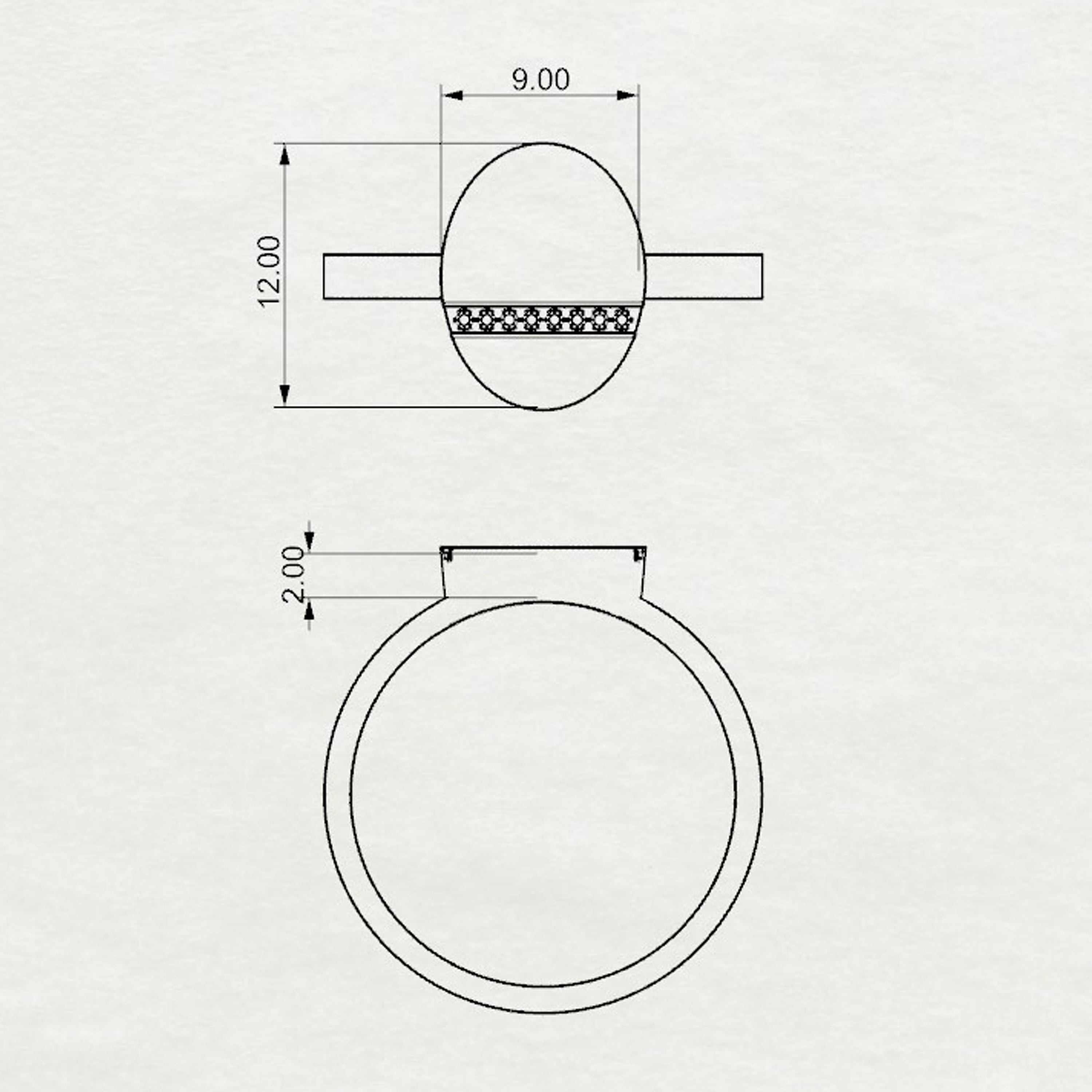 Aurm Oval - 'Set the bar' - Ring Medium