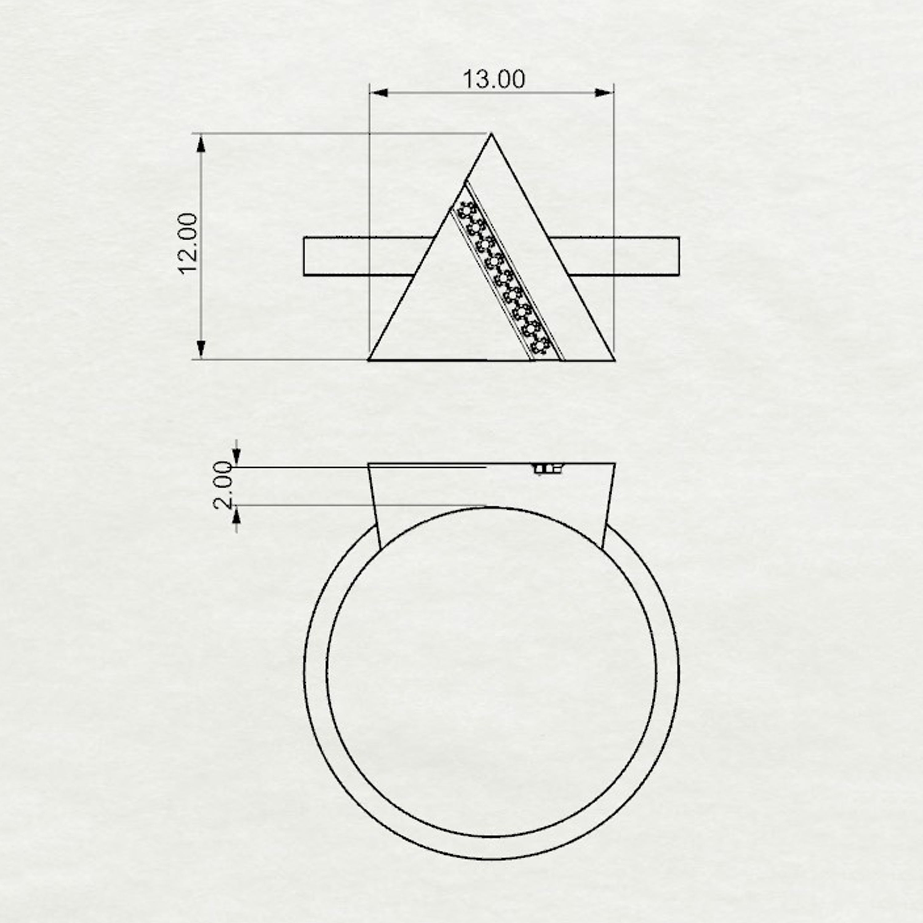 Aurm Triangle - 'Set the bar' - Ring Medium