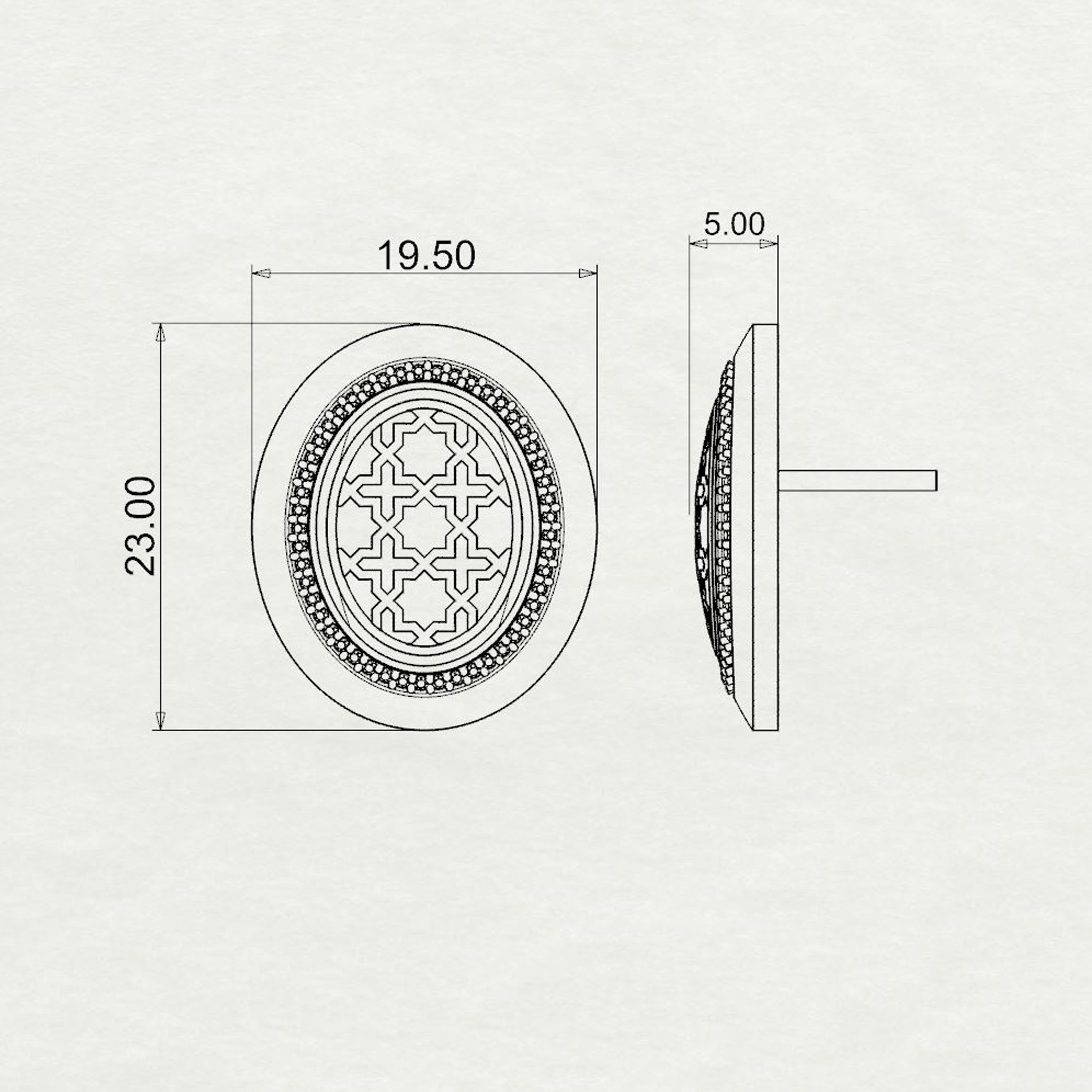 Aynur Oval Studs Large