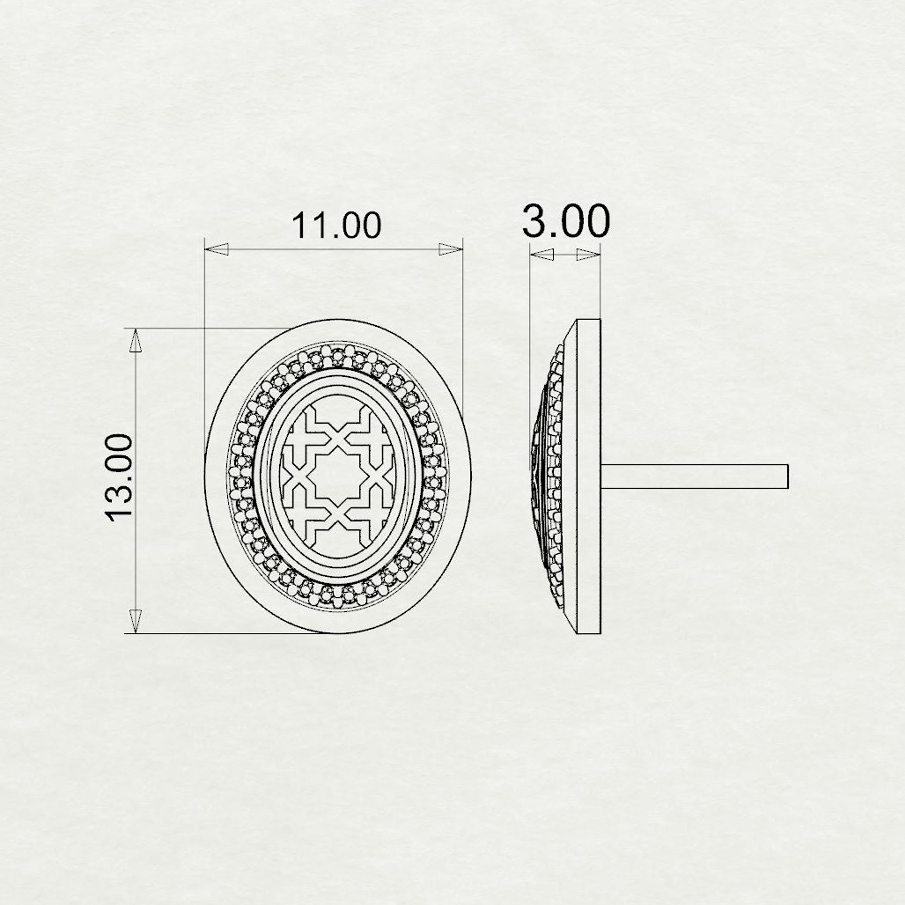 Aynur Oval Studs Small