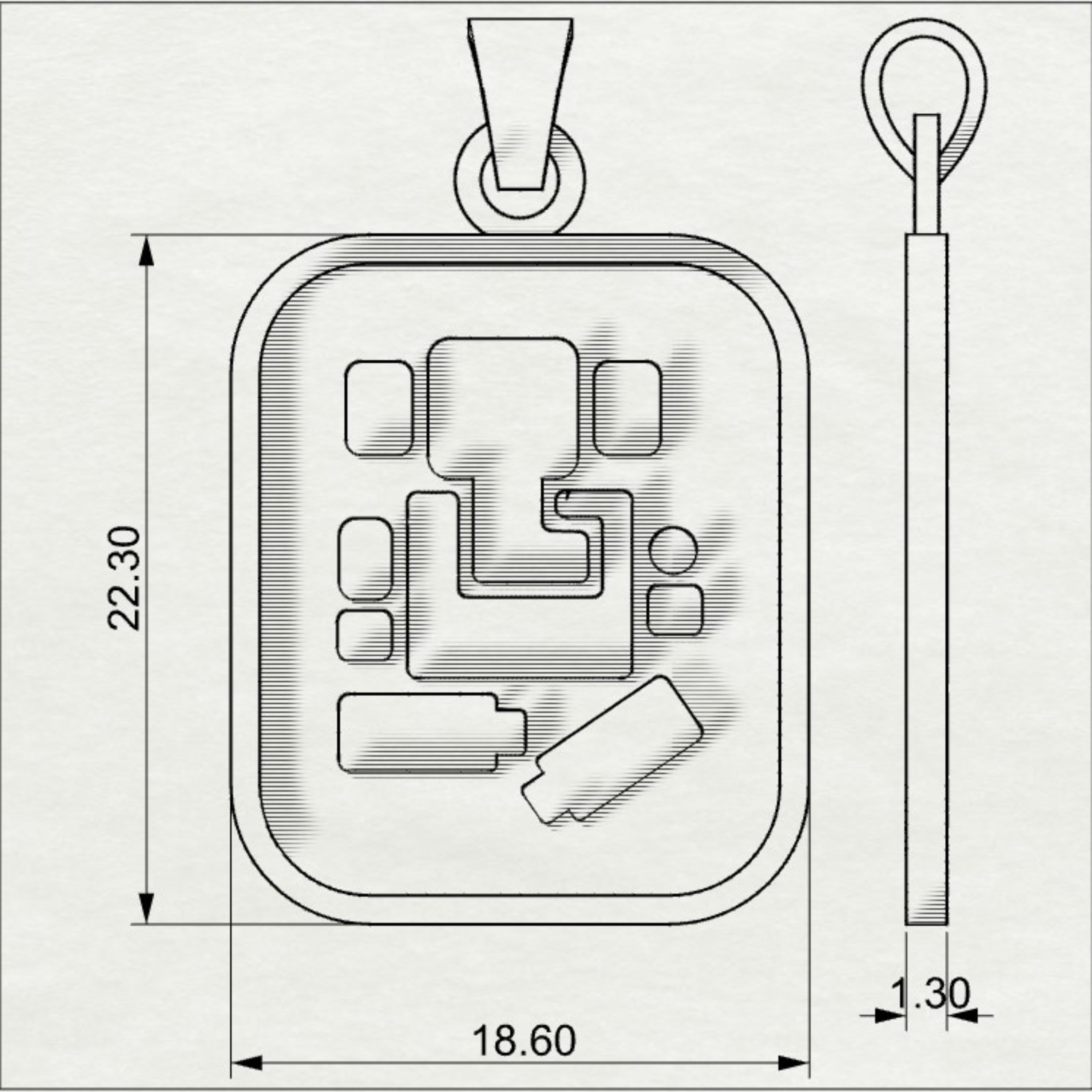 Abhinav Ganesha - Rectangular gold Pendant