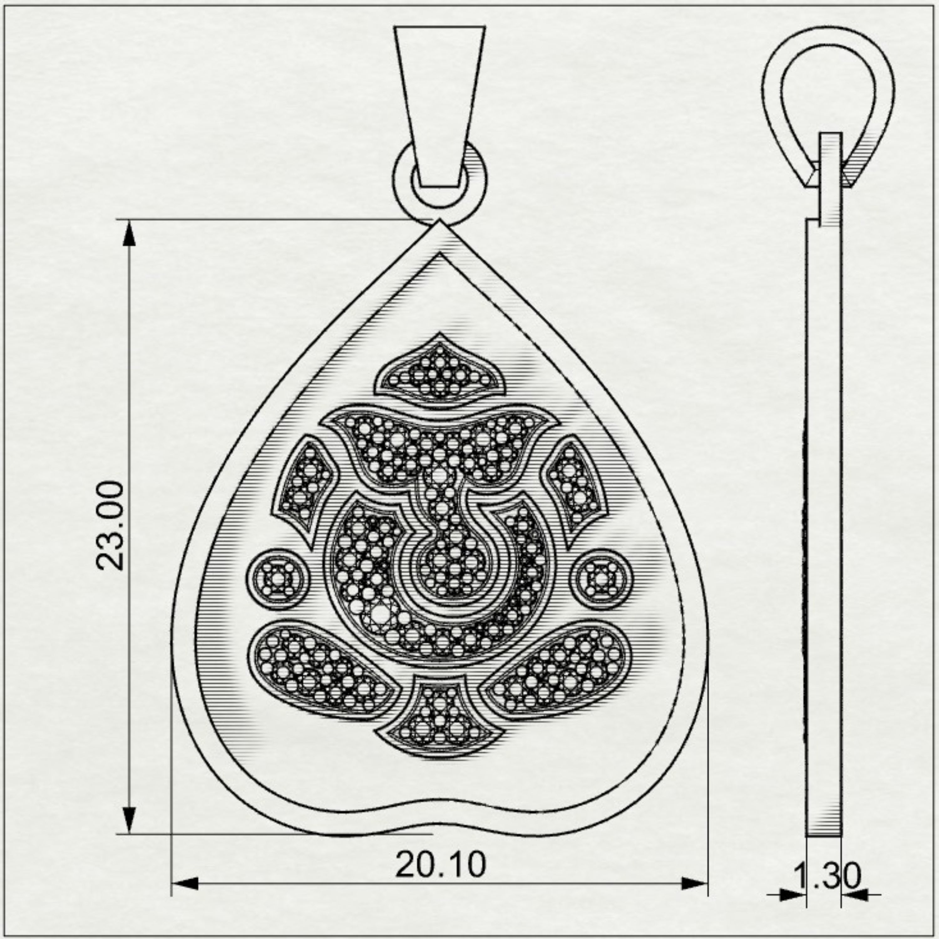 Parna Ganesha - Leaf Gold Pendant with Diamond Detailing