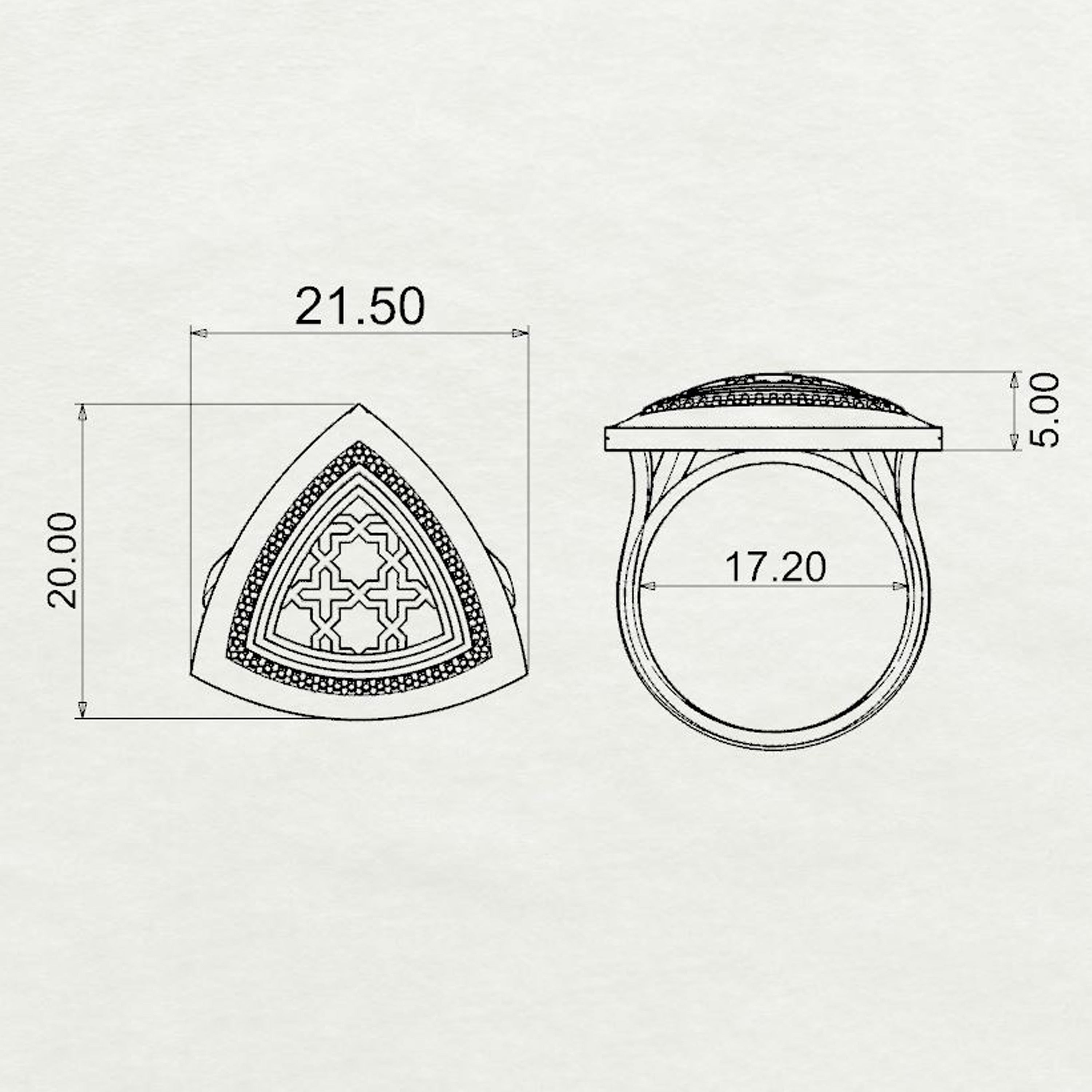 Aynur Trillion Signet Ring Medium