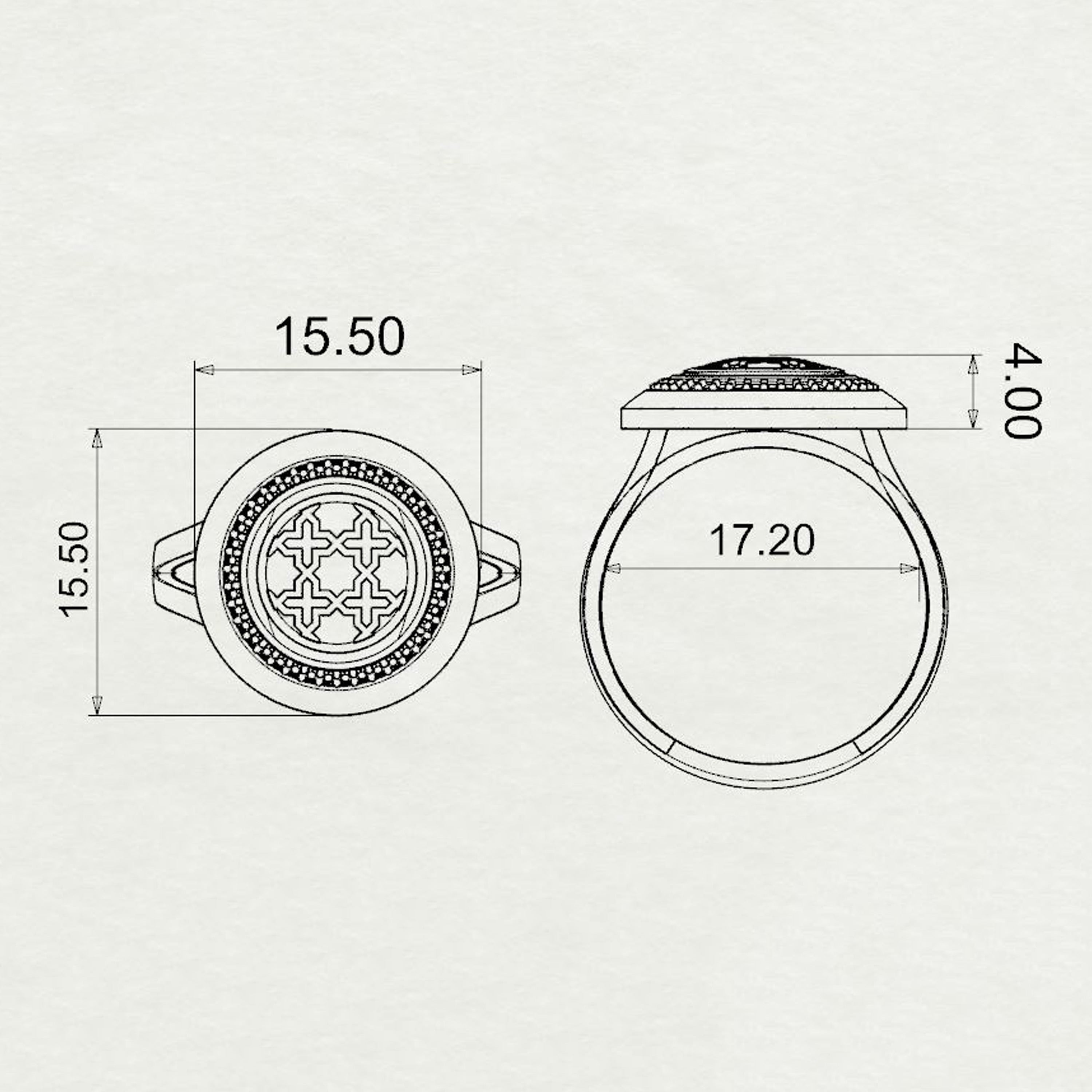 Aynur Round Signet Ring Small