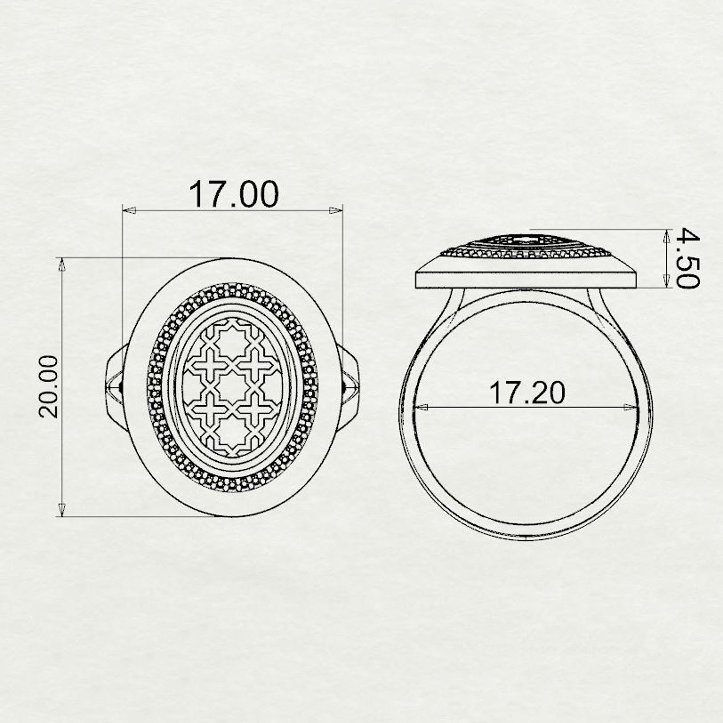 Aynur Vertical Oval Signet Ring Medium