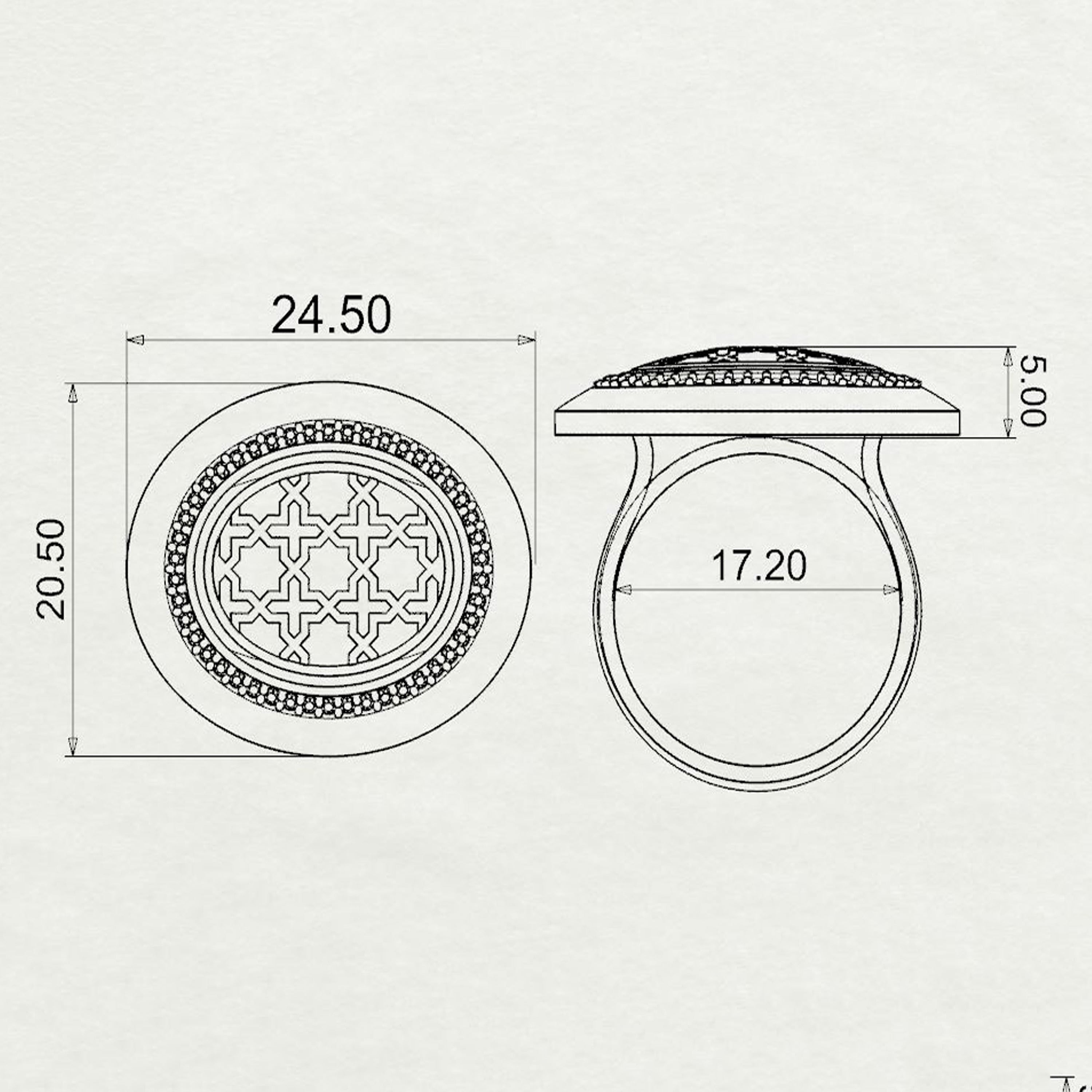 Aynur Horizontal Oval Signet Ring Large